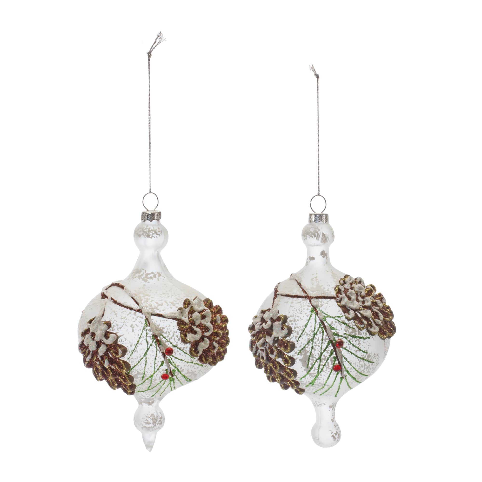 12ct. 6&#x22; Glass Pinecone Onion Ornaments
