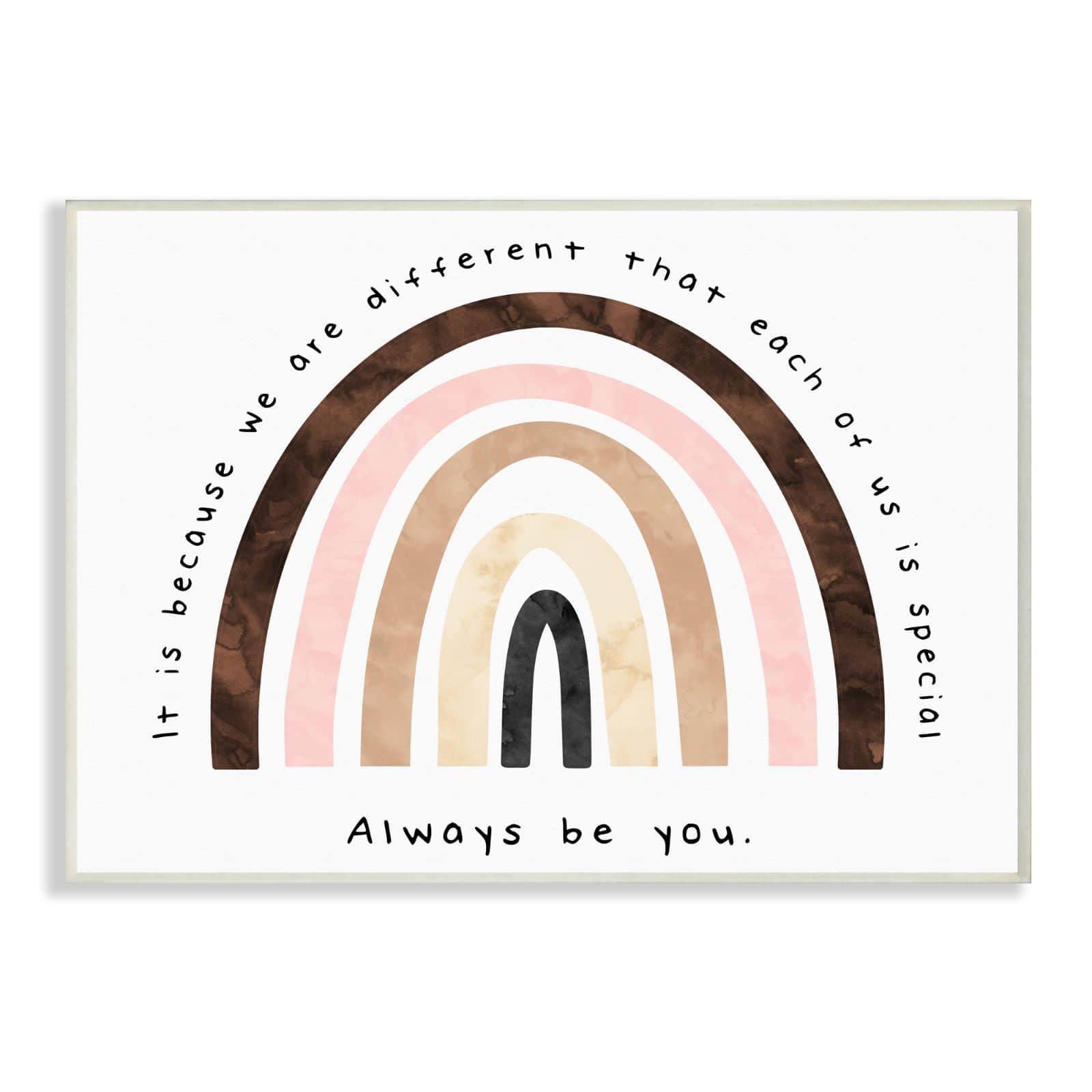 Stupell Industries Diversity Rainbow Wooden Wall Plaque