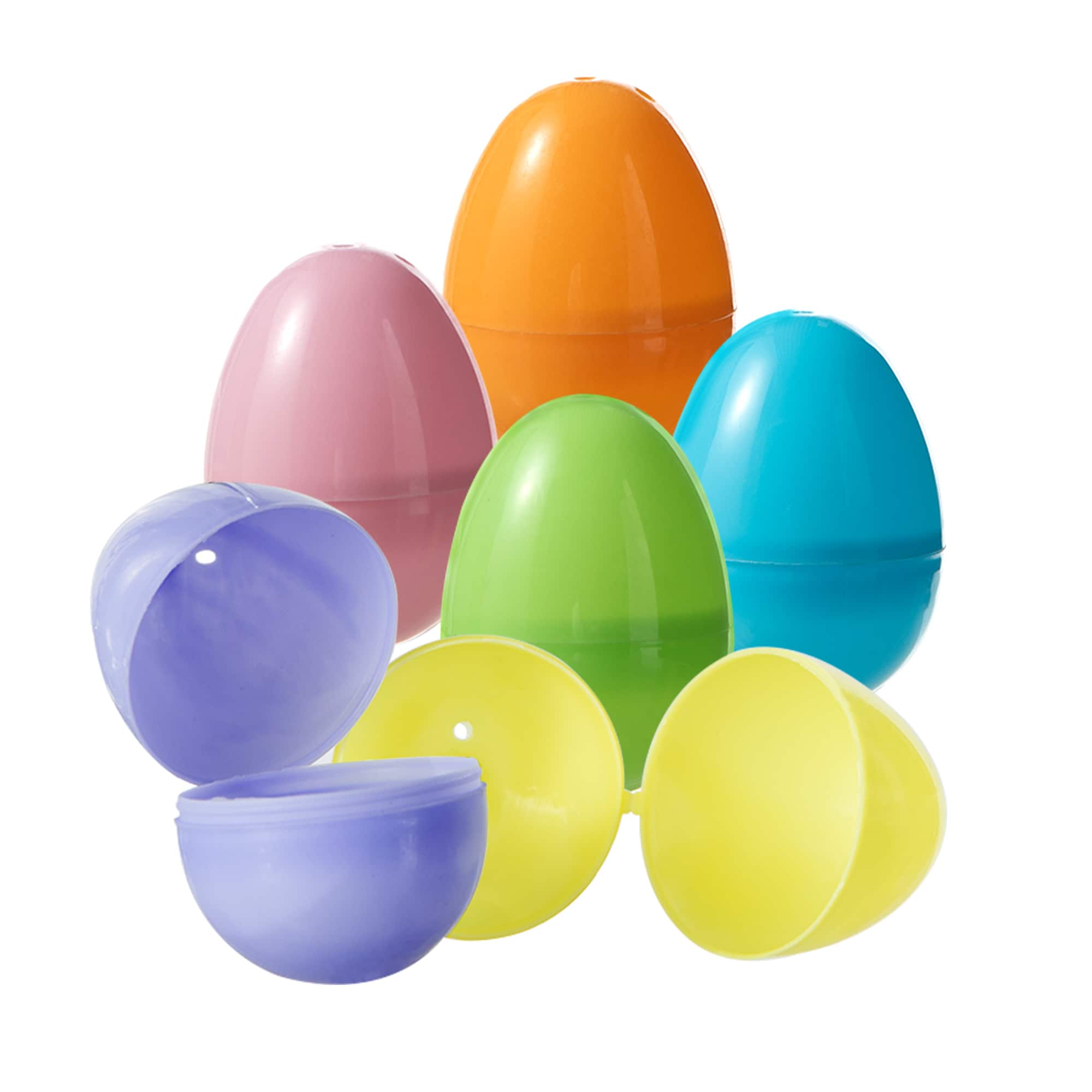 Glitzhome® 6 Colors Easter Plastic Fillable Eggs, 90ct.
