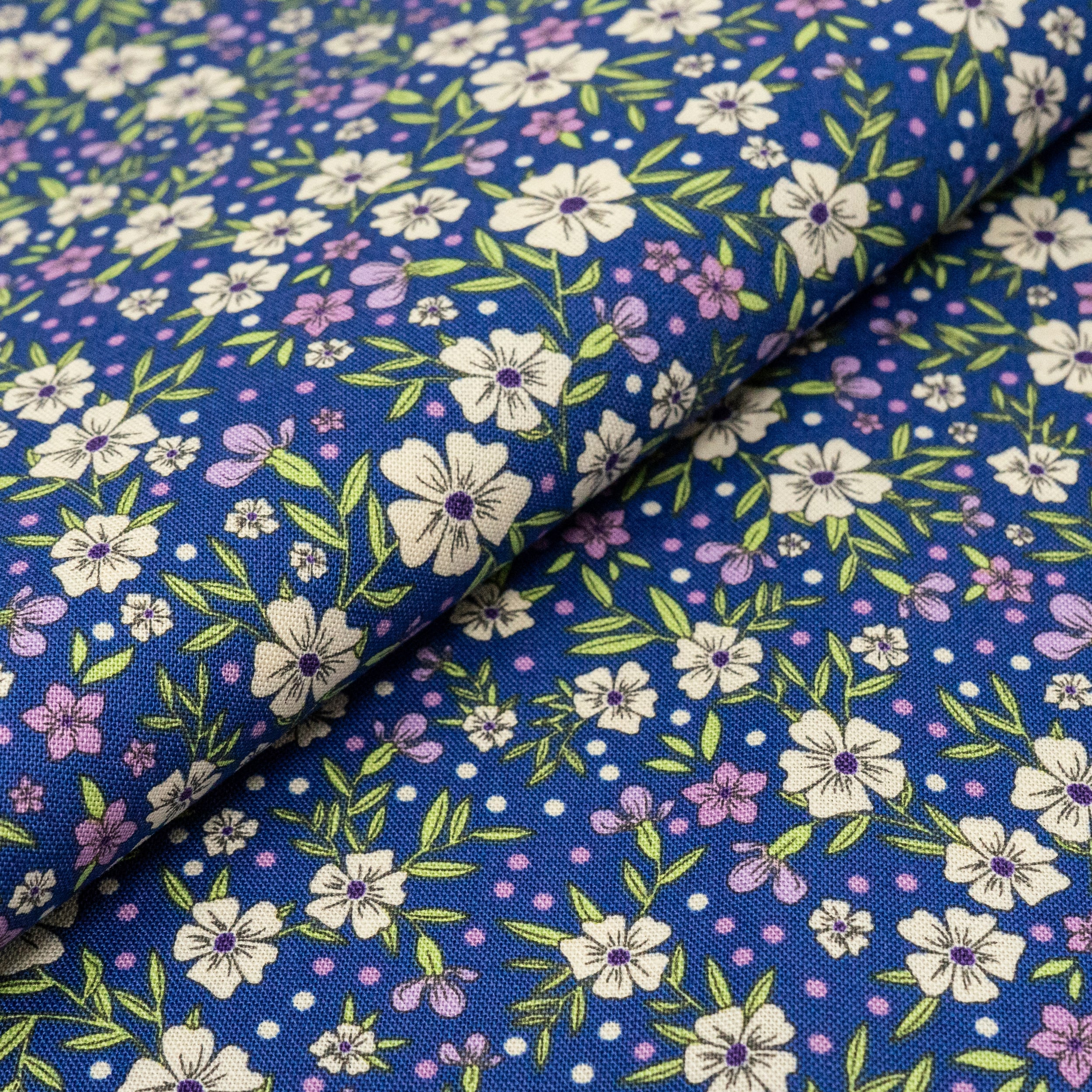SINGER Purple Packed Floral Cotton Fabric