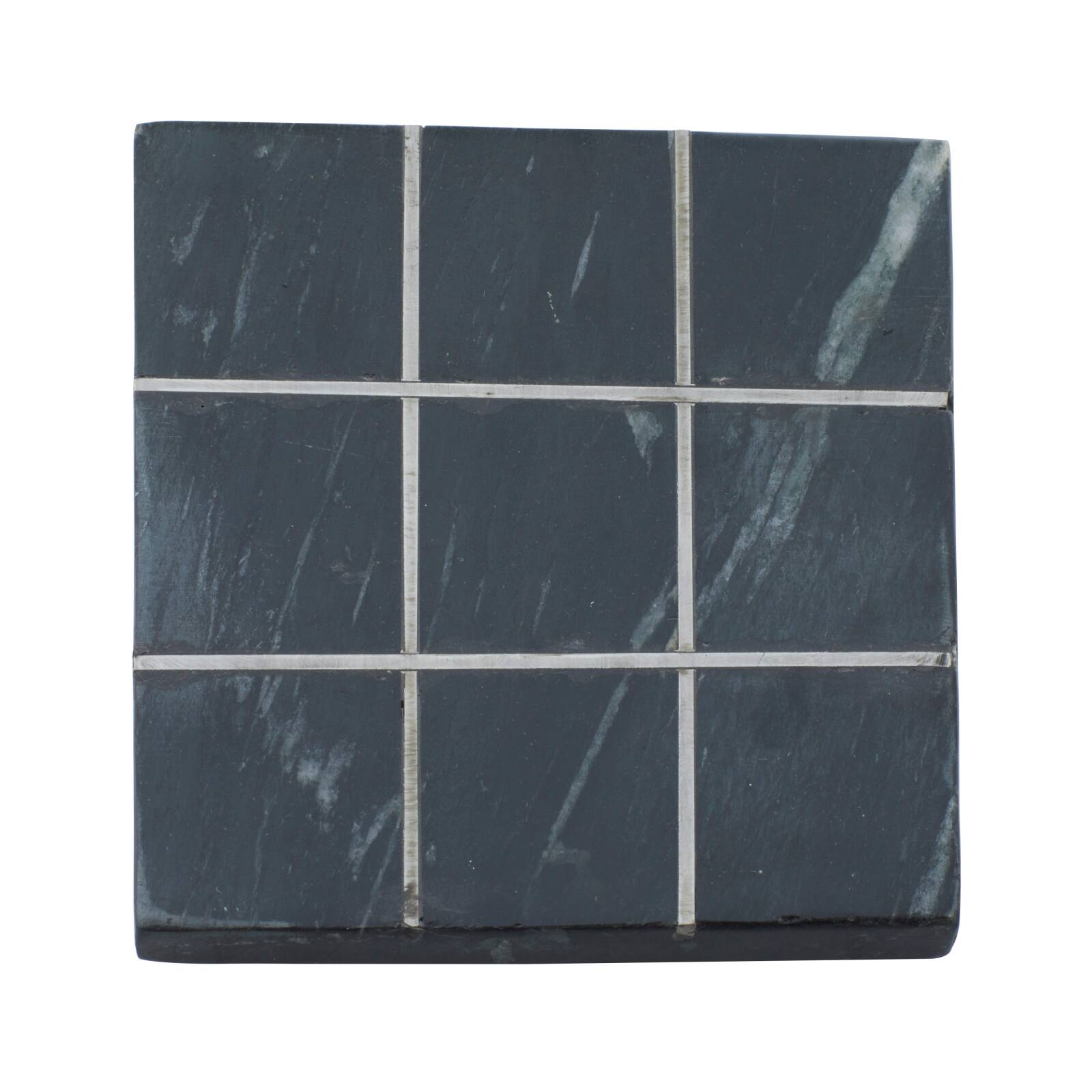 Black Marble & Aluminum Contemporary Tic-Tac-Toe Game Set