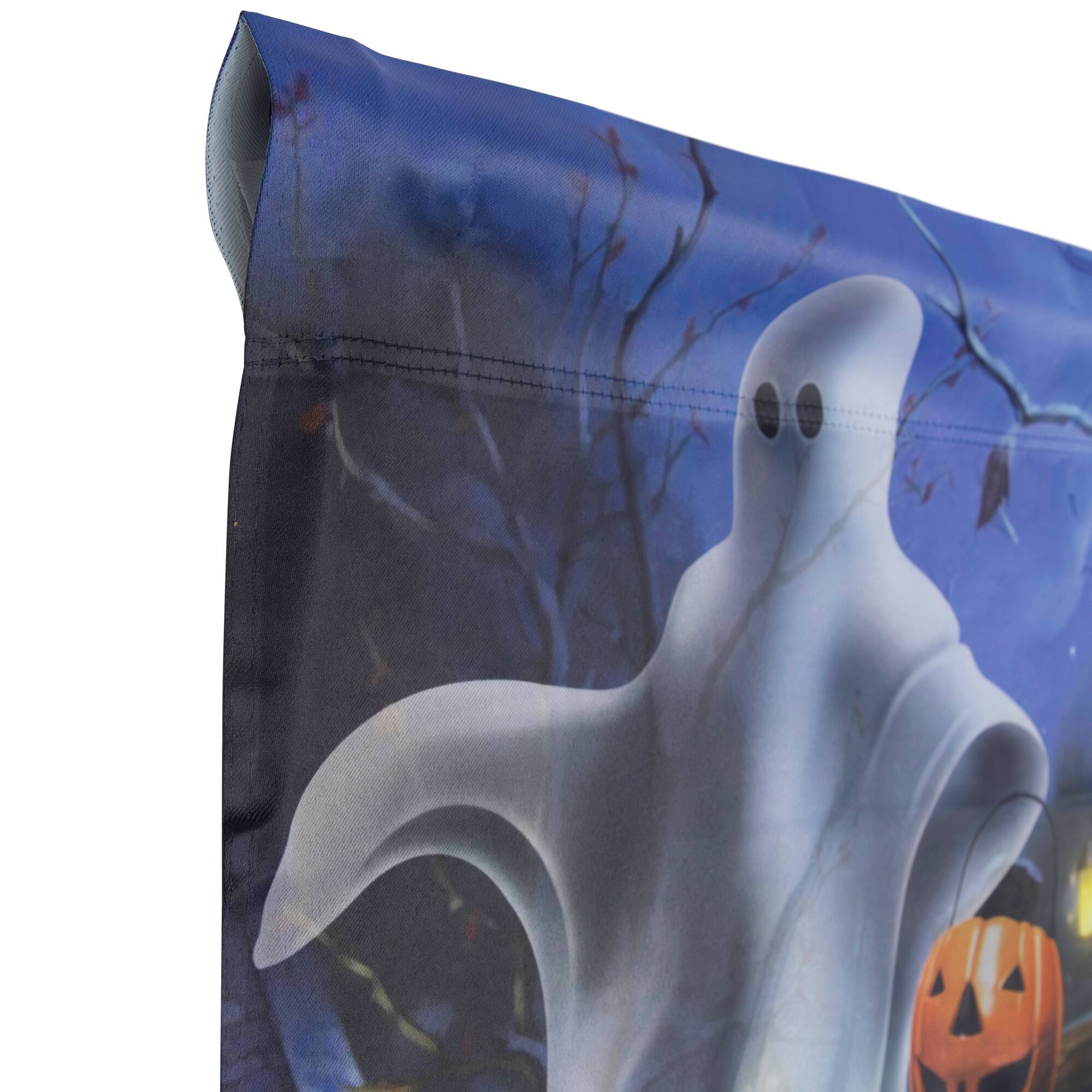 Pumpkins & Ghost Spooky Halloween Outdoor Garden Flag, 28" x 40"