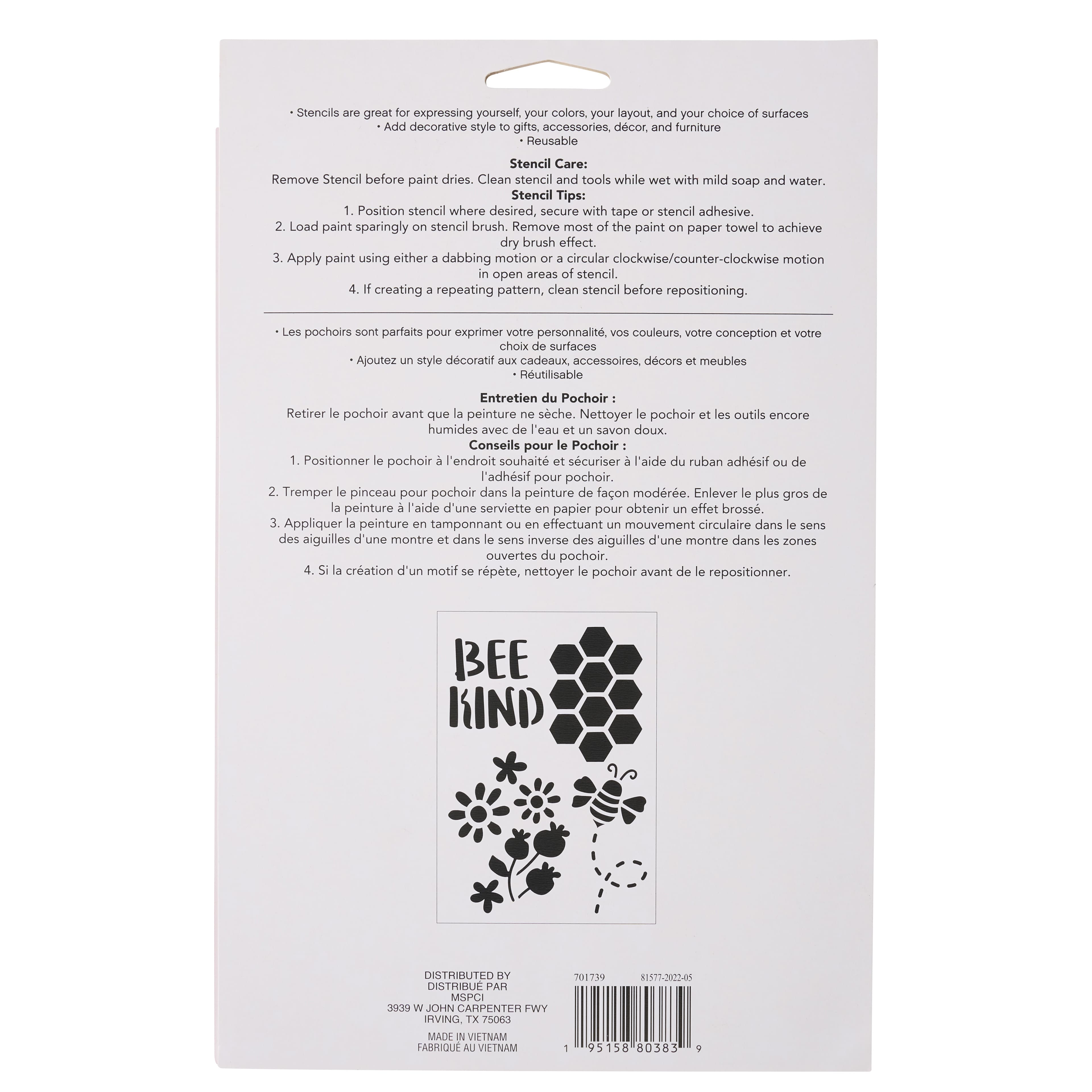 12 Pack: Bee Kind Stencils, 7" x 10" by Craft Smart®