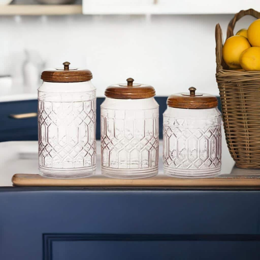 Clear Glass Farmhouse Decorative Jars, 3ct.