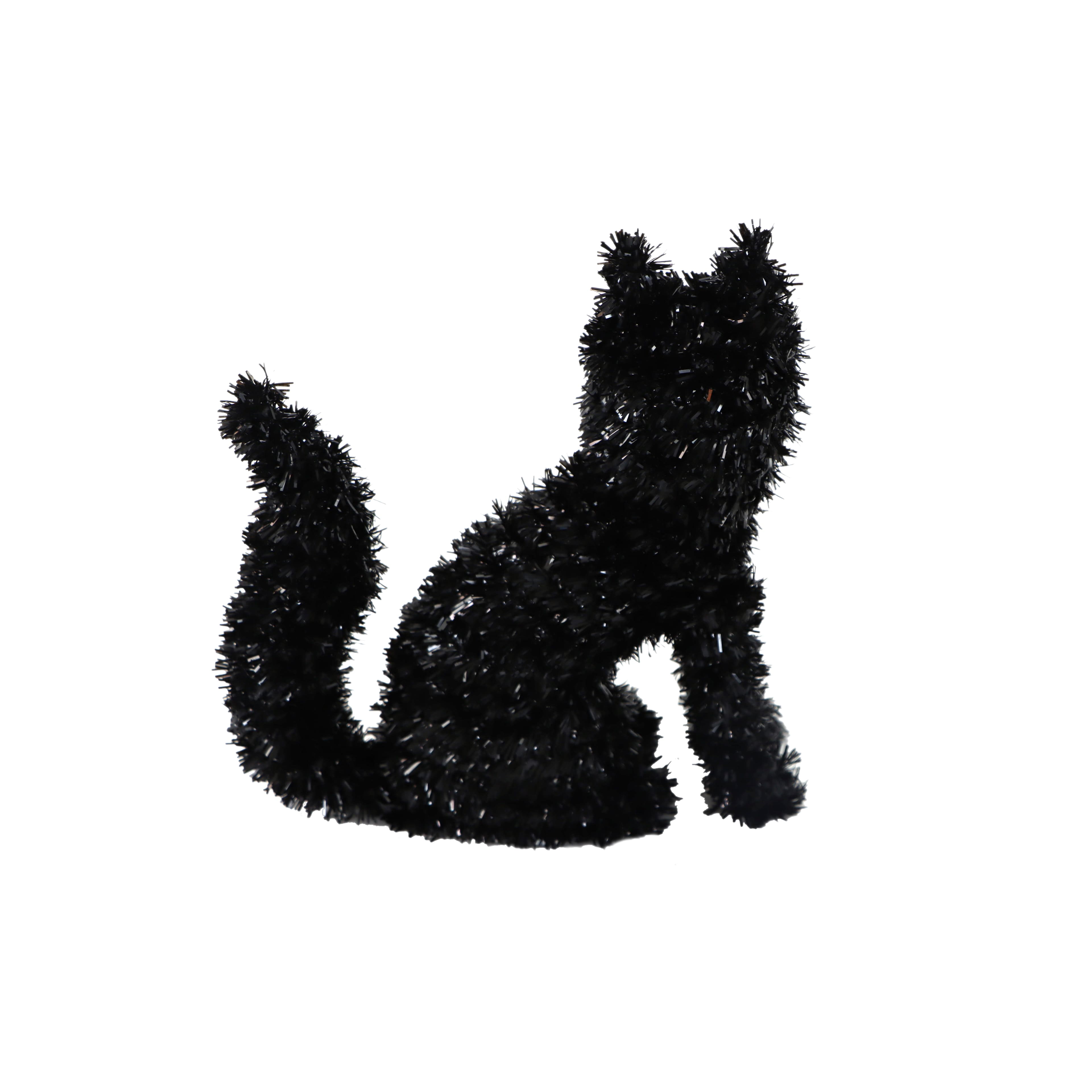 6&#x22; Black Cat Halloween Tinsel Accent by Ashland&#xAE; 