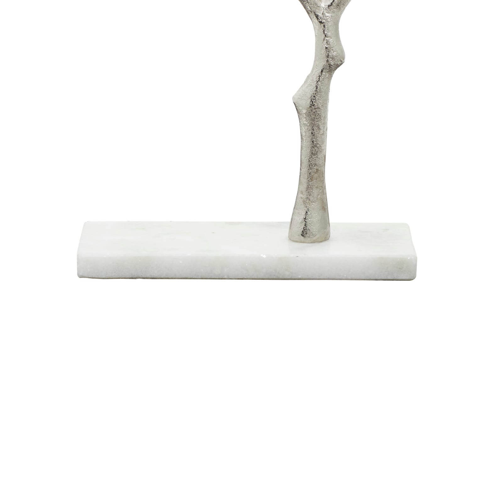 Silver Metal Tree Branch Jewelry Stand With Marble Base, 13&#x22; x 9&#x22; x 3&#x22;