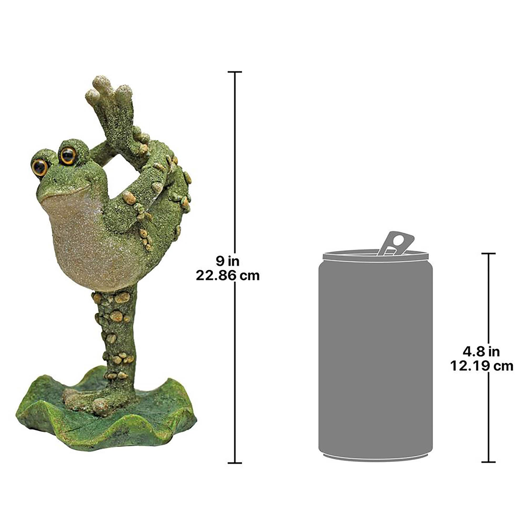 Design Toscano 9&#x22; Leg Up Boogie Down, Dancing Frog Statue