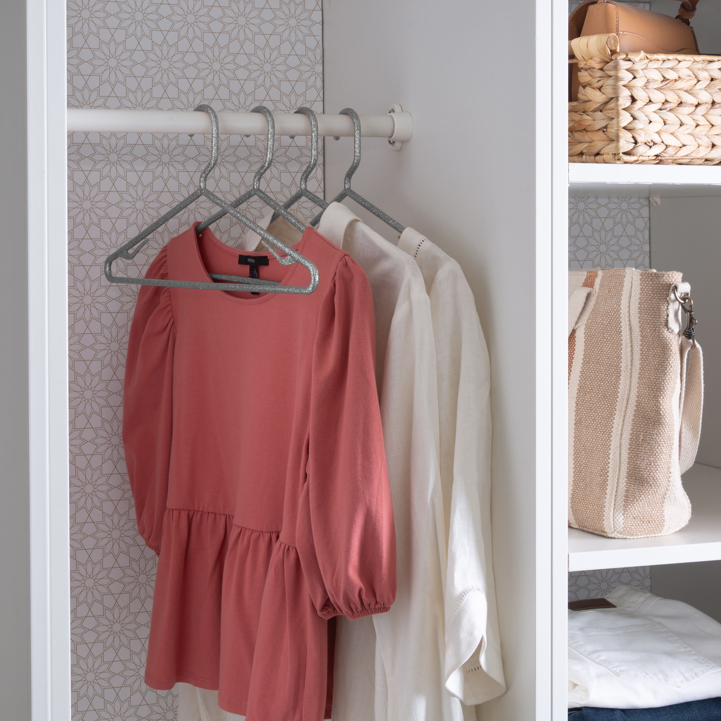 Simplify Silver Granite Look Design Hangers, 10ct.