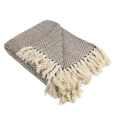 DII Cotone Handloom Slub, a Righe con Twisted Fringe Variegato Brown
