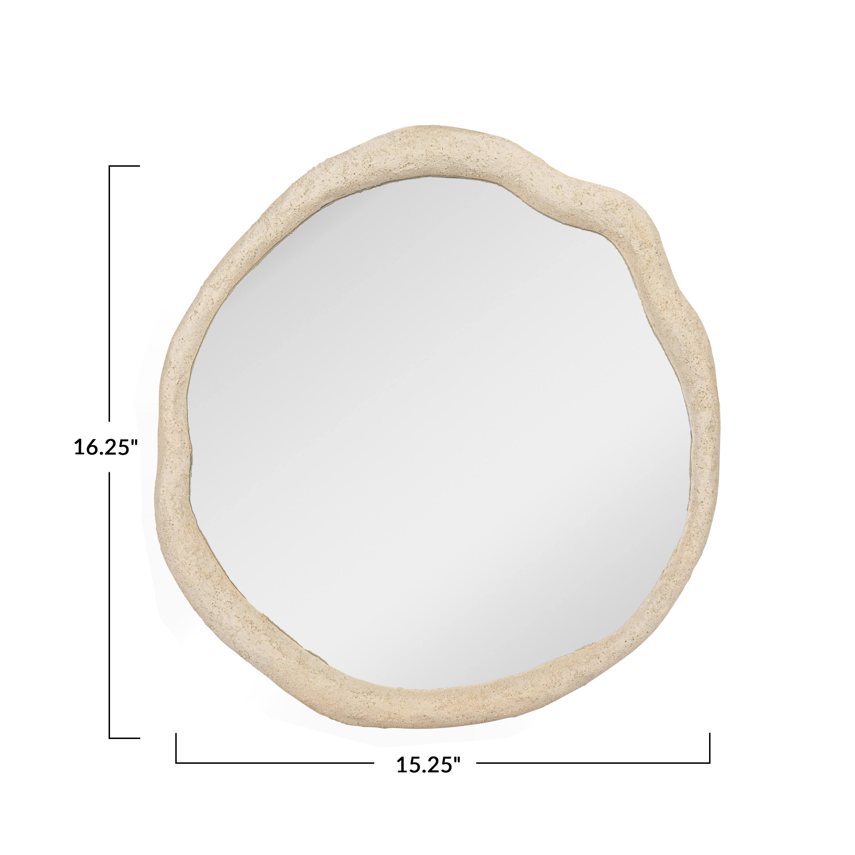 Hello Honey® Cream Framed Organic Shaped Wall Mirror