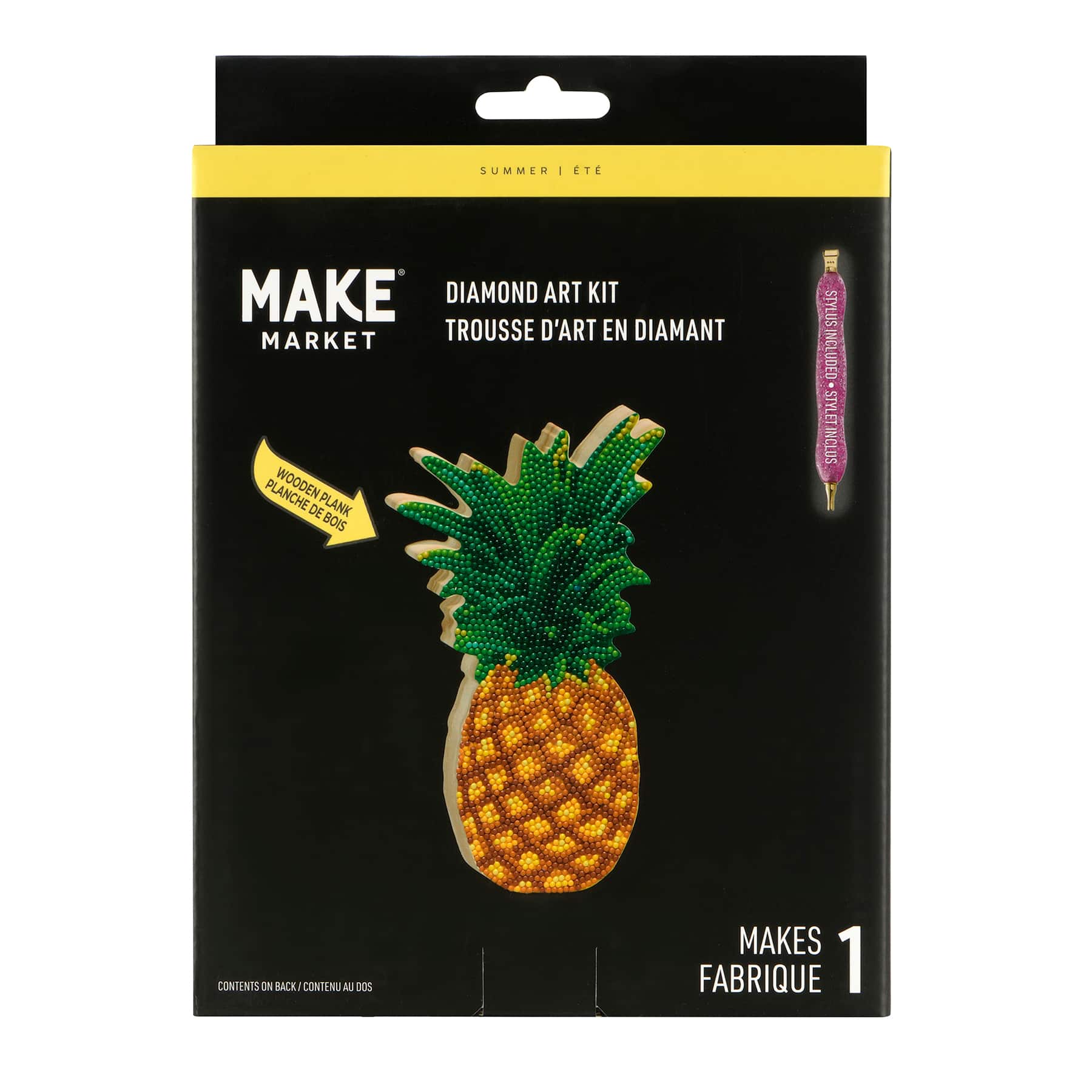 Pineapple Wood Block Diamond Art Kit by Make Market&#xAE;