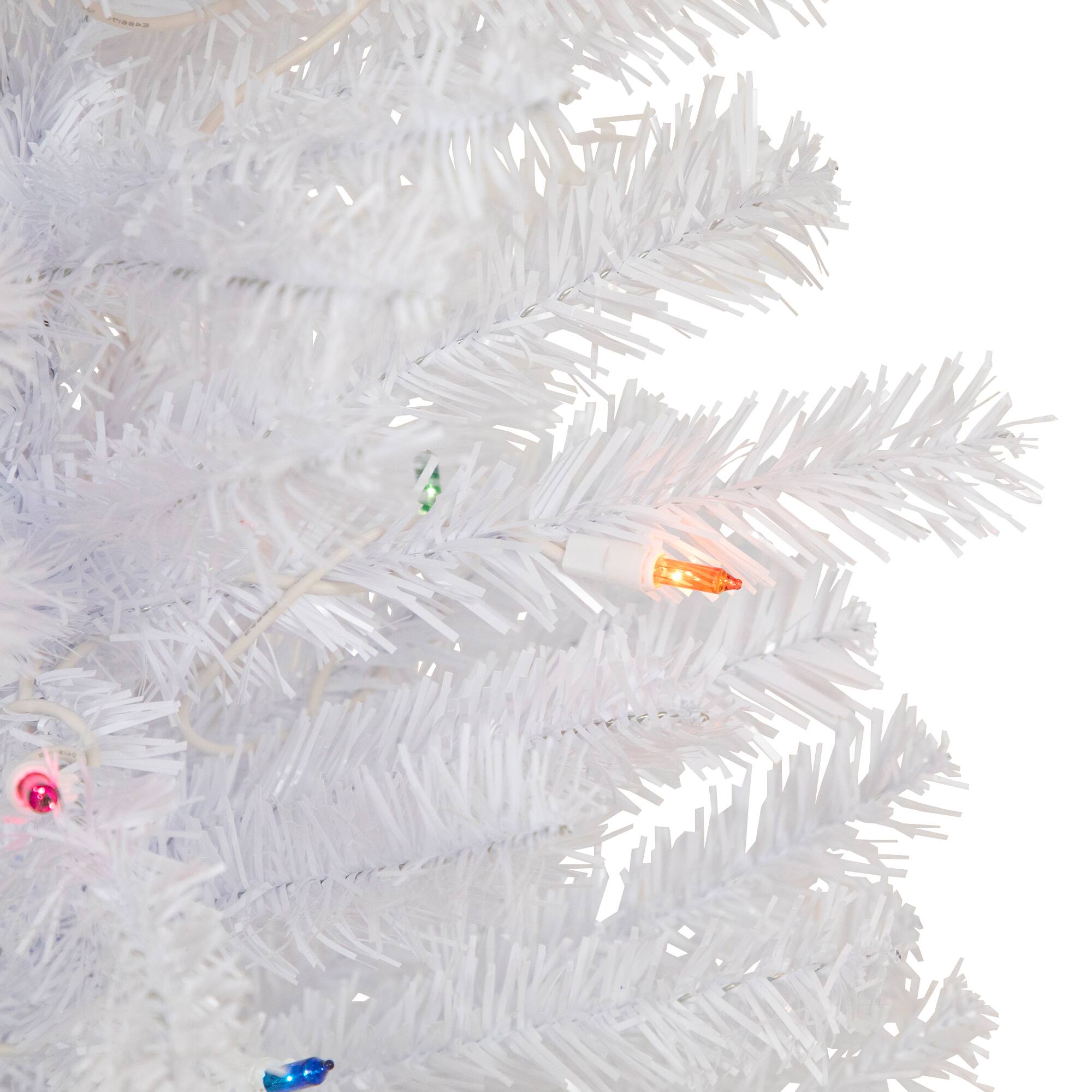 4ft. Pre-Lit Woodbury White Pine Artificial Christmas Tree, Multicolor Lights
