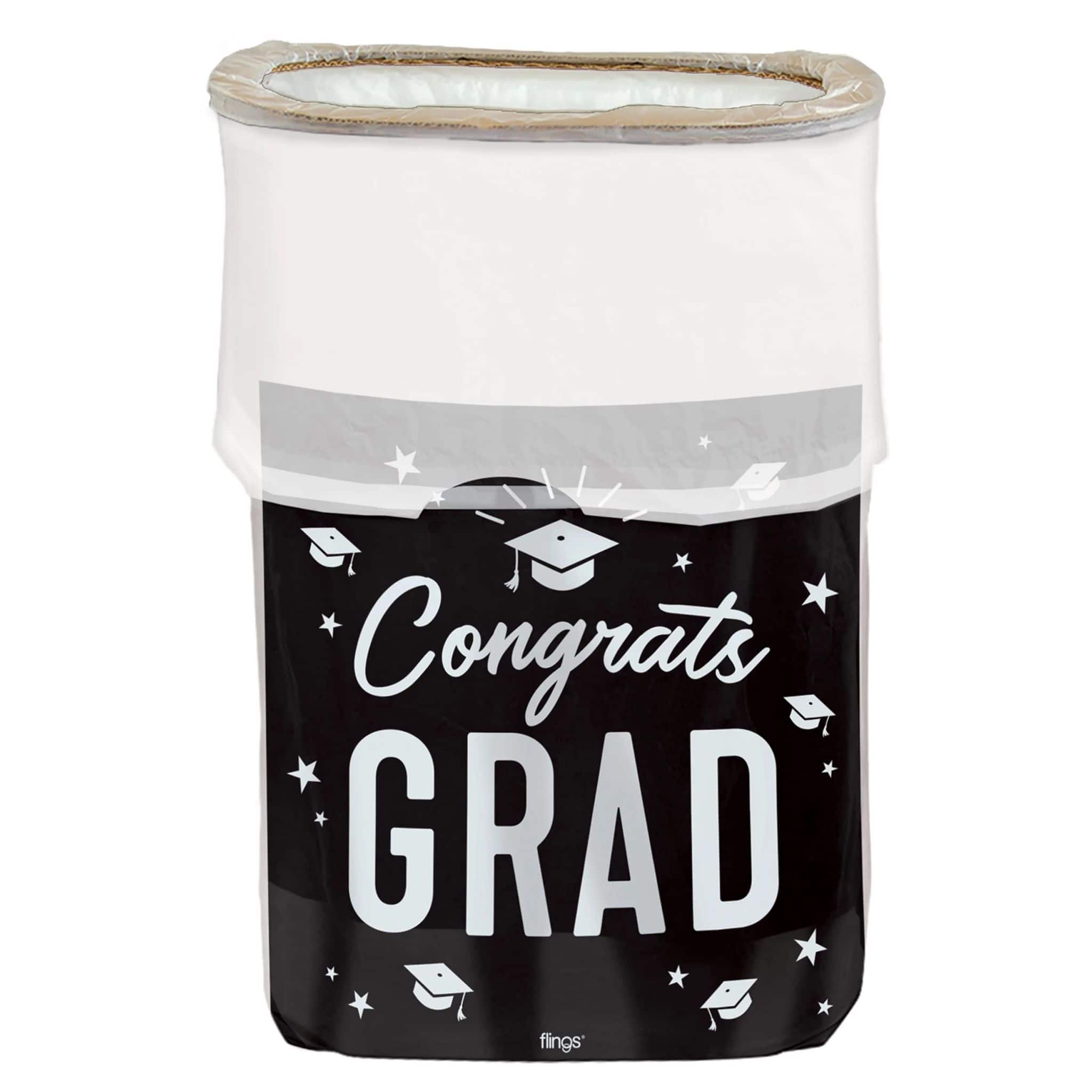 Graduation Grid Pop-Up Trash Bin, 2ct.
