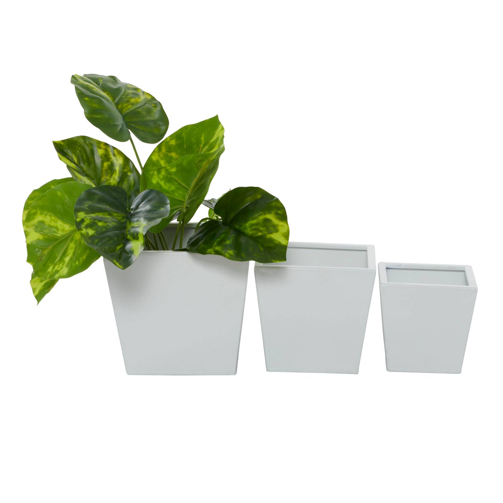 White Modern Planter, Set of 3" 7", 11", 5"