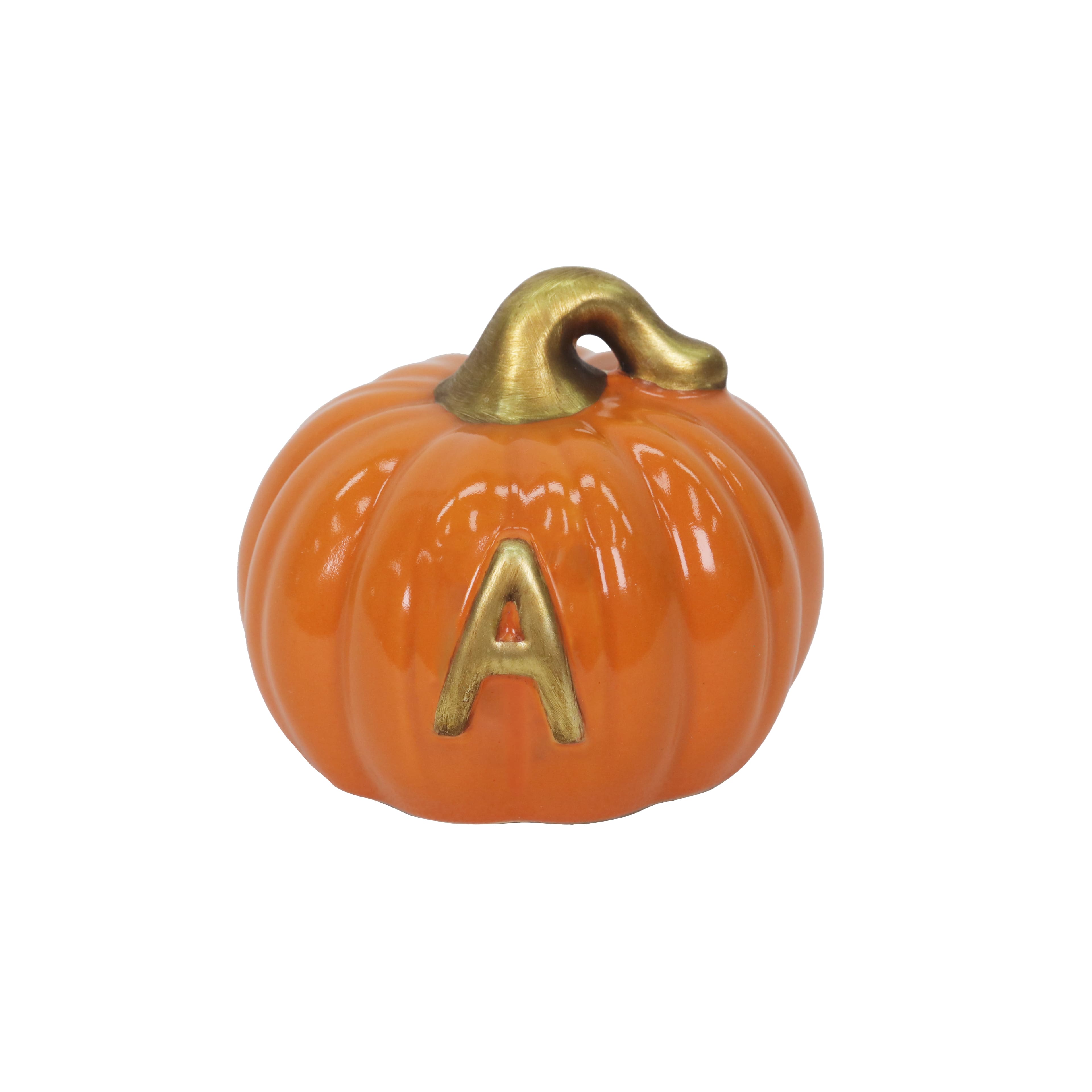 3&#x22; Ceramic Pumpkin Monogram D&#xE9;cor by Ashland&#xAE;
