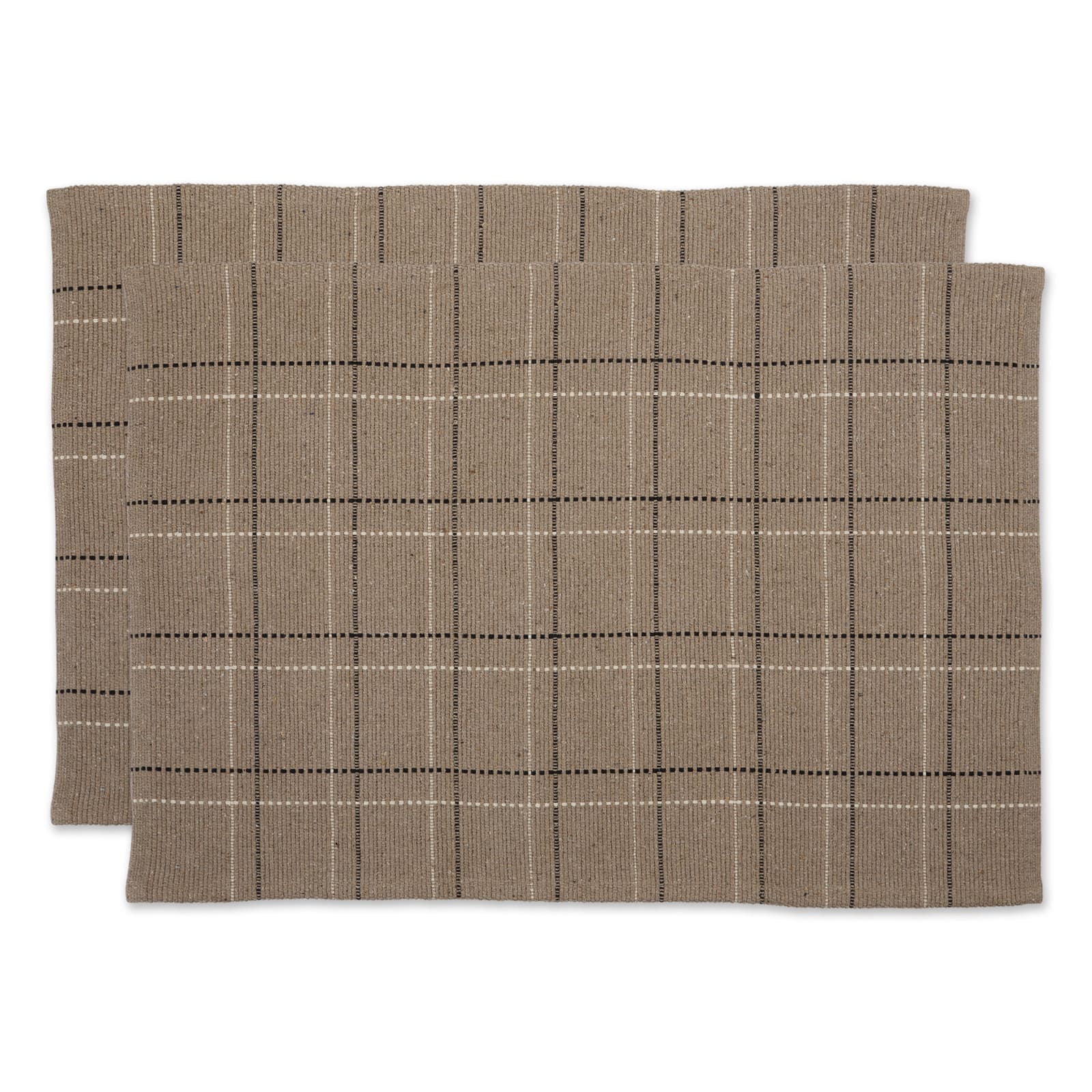 DII® Stone Variegated Plaid Recycled Yarn Rug Set, 2ft. x 3ft.