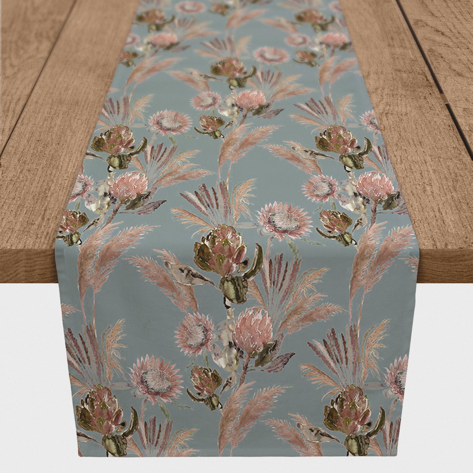 90" Protea Blooms Cotton Twill Runner