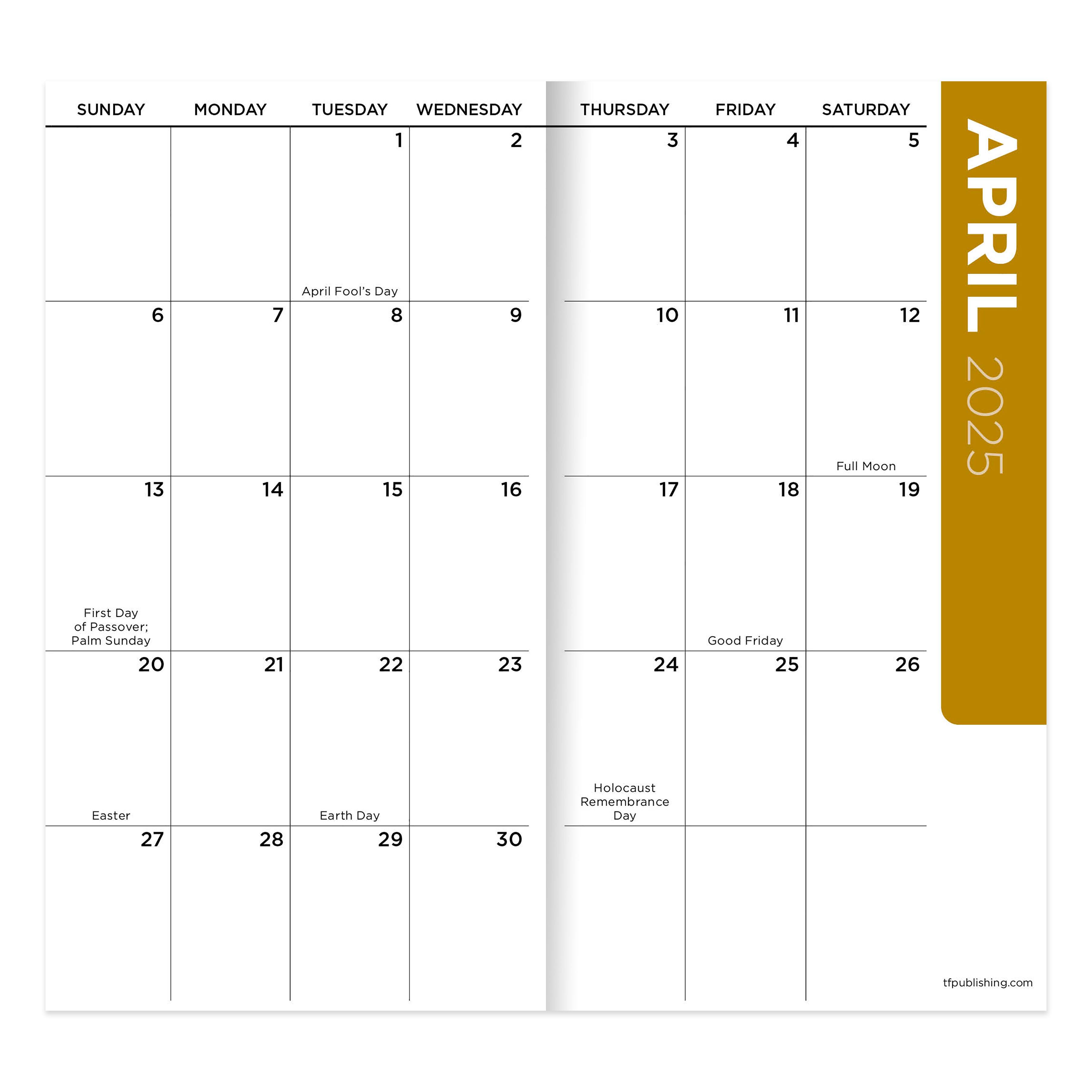 TF Publishing 2025-2026 Small Gray Granite Monthly Pocket Planner