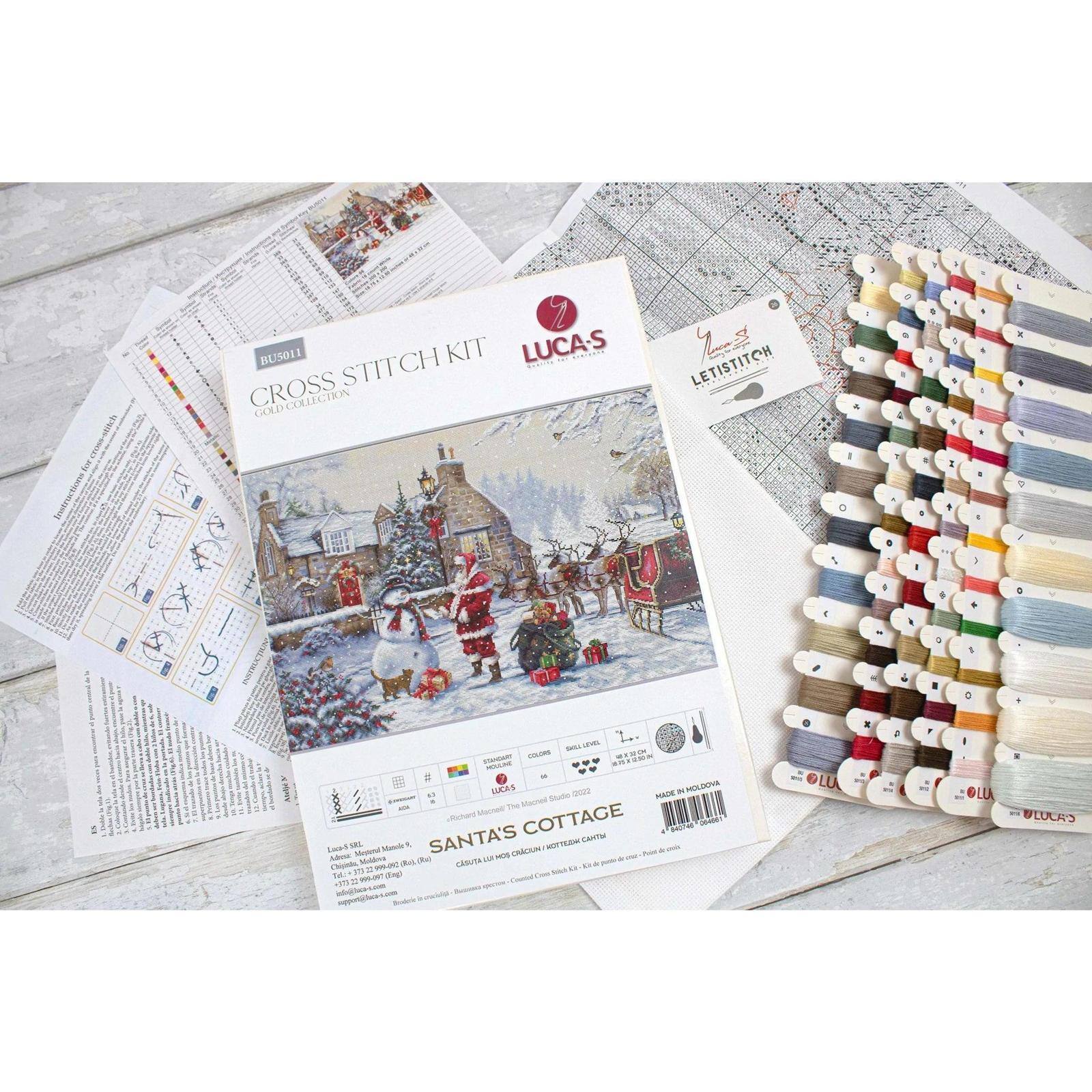 Luca-S Santa's Cottage Counted Cross Stitch Kit