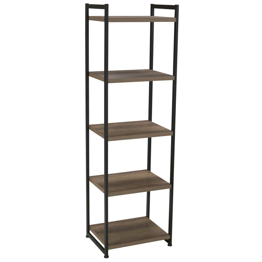 Household Essentials Jamestown 59" 5-Shelf Narrow Bookshelf