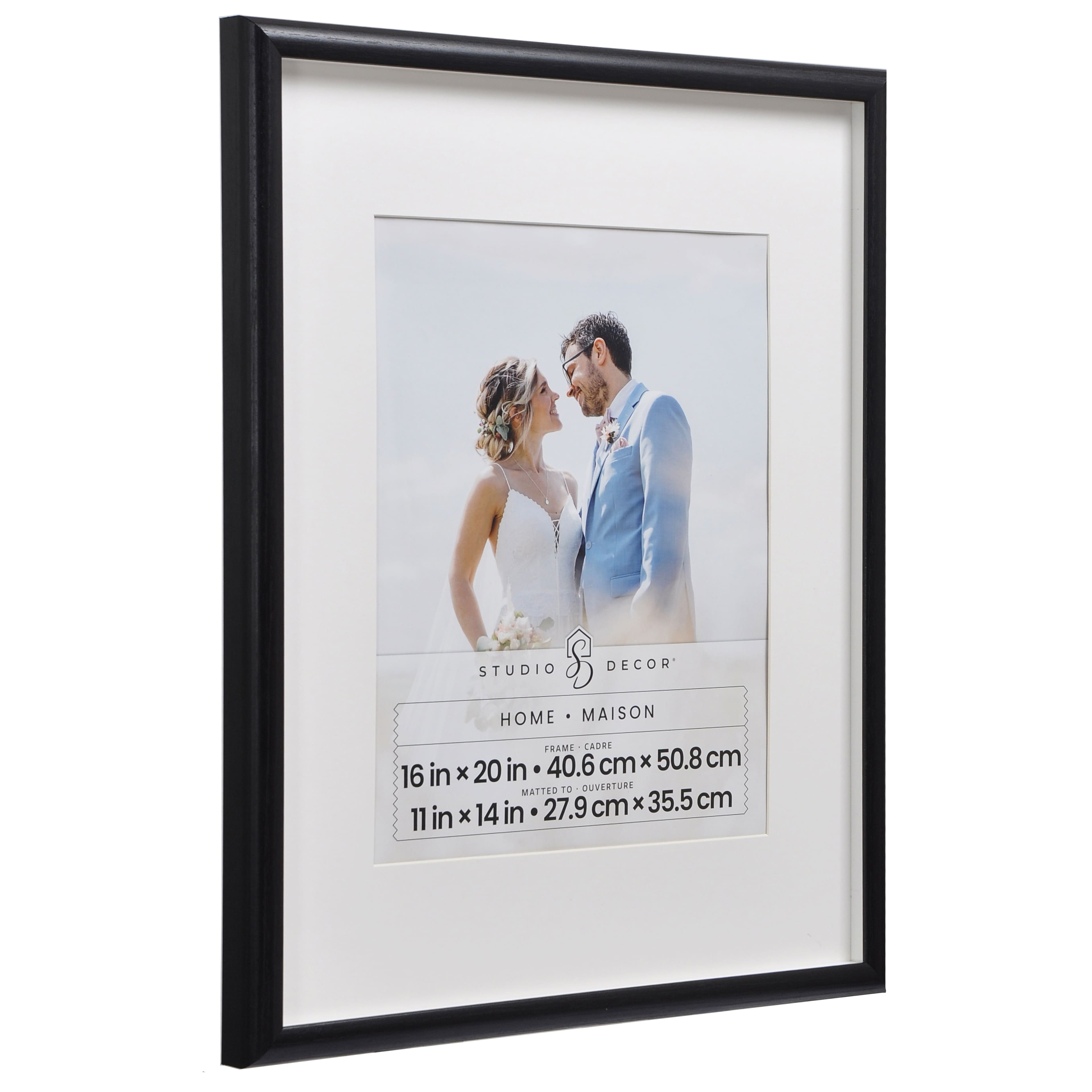 Home Black Prescott Frame with Mat by Studio D&#xE9;cor&#xAE;