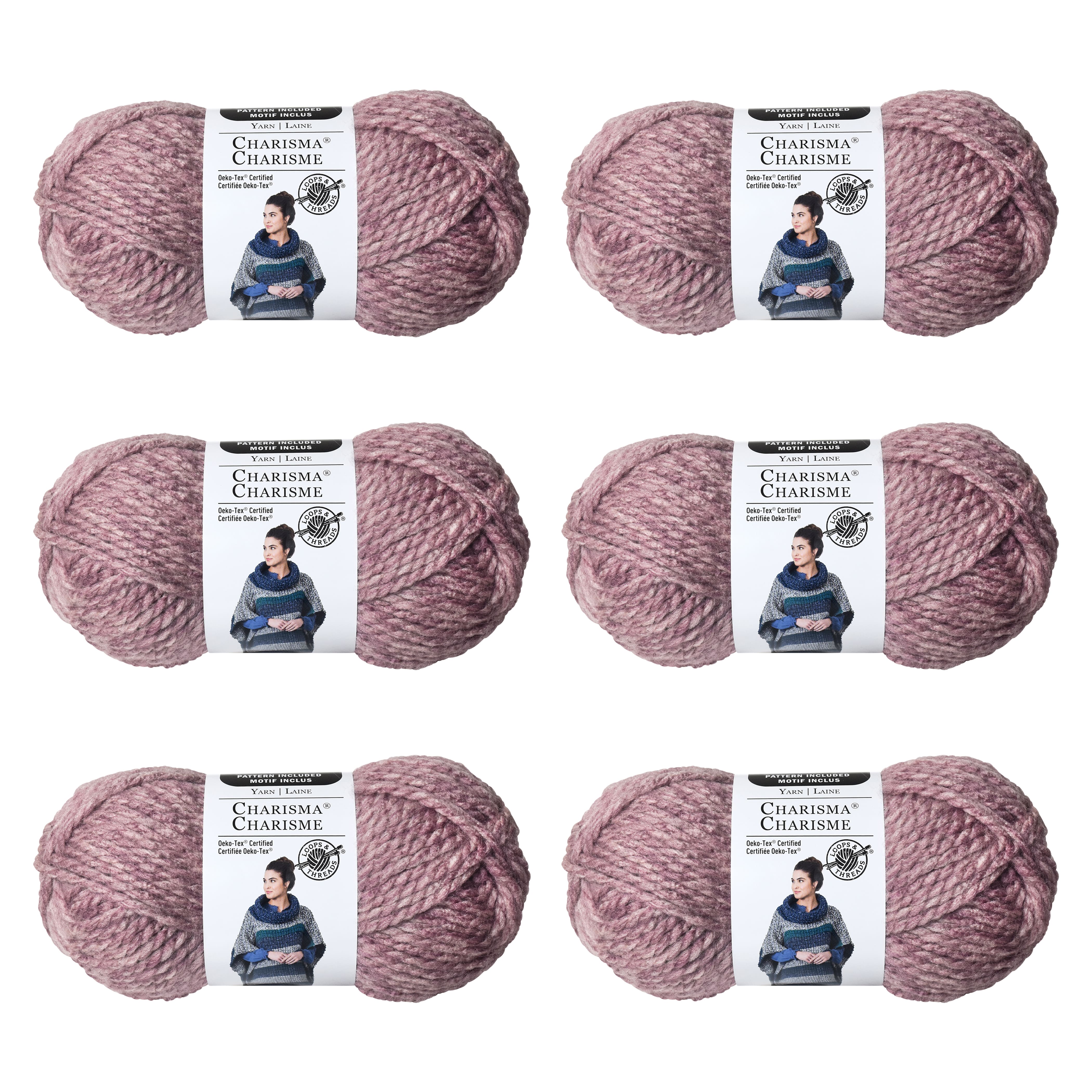 6 Pack: Charisma&#x2122; Heather Yarn by Loops &#x26; Threads&#xAE; 