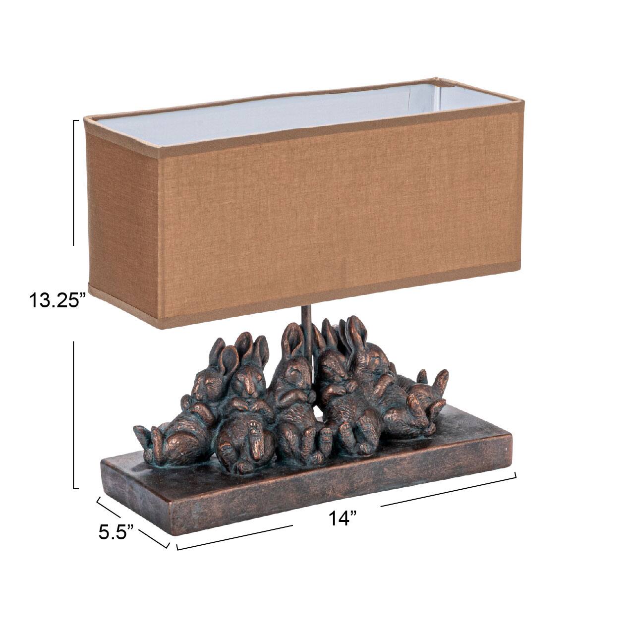 Hello Honey® 13" Rabbit Table Lamp with Rectangle Linen Shade