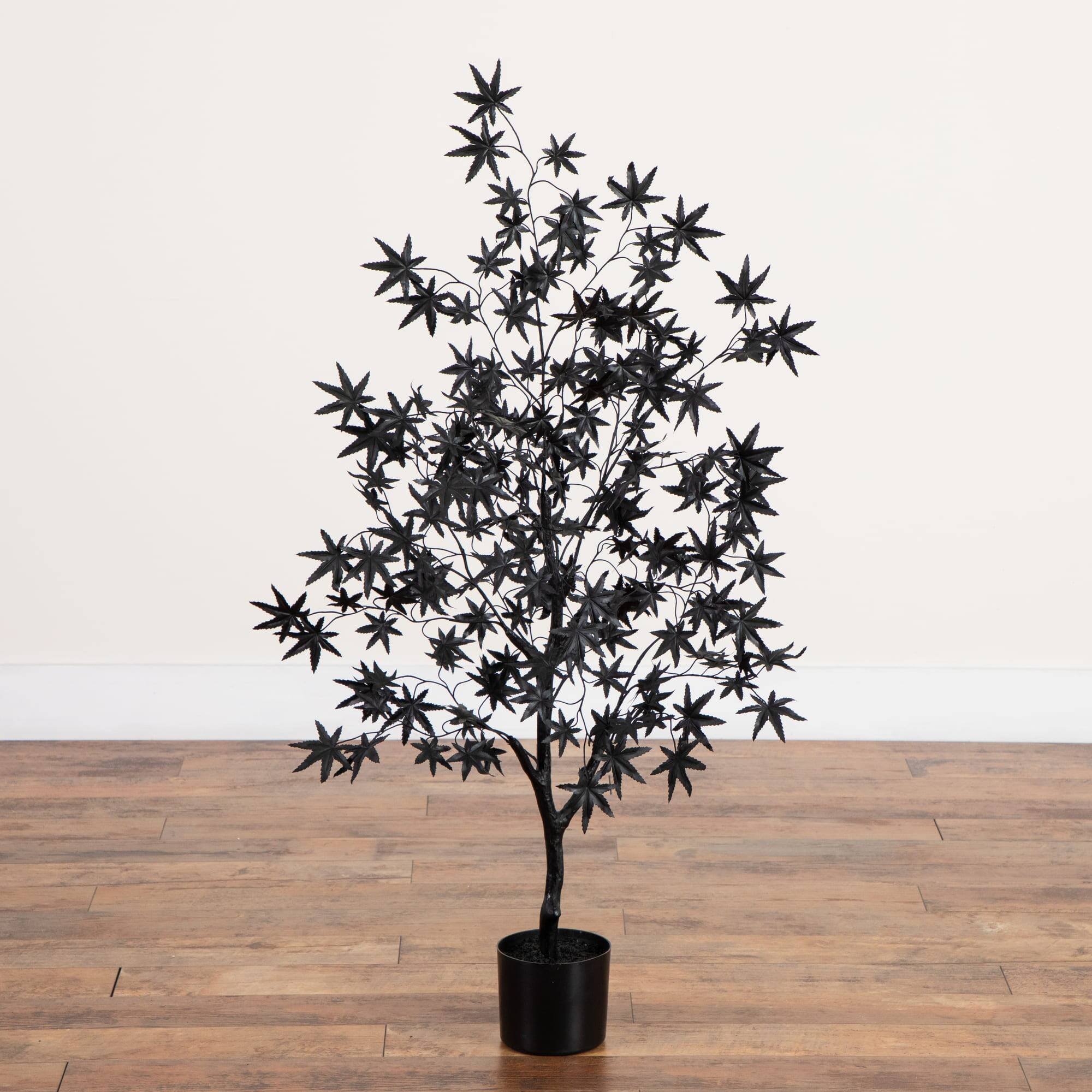 4ft. Artificial Halloween Eerie Black Maple Tree