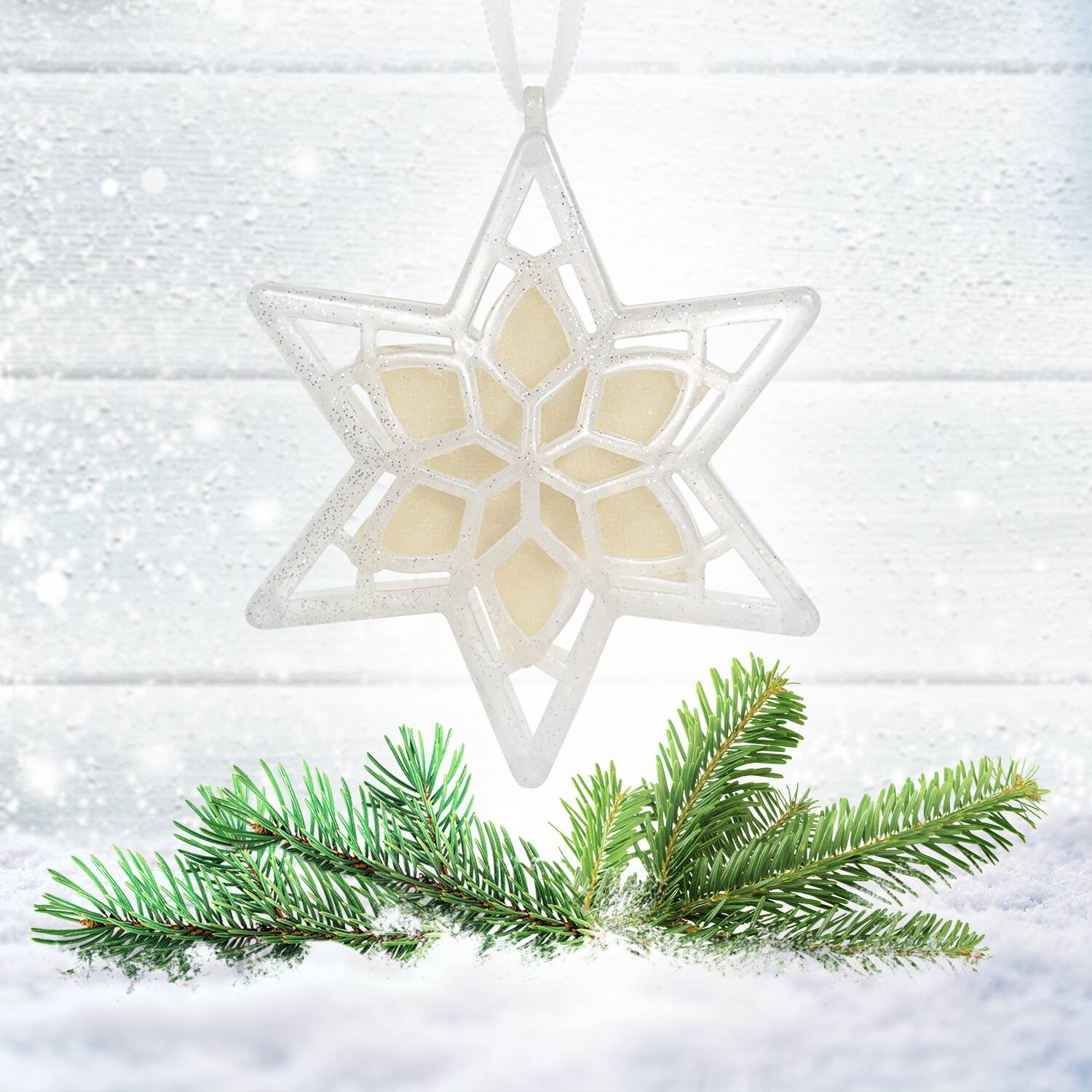 Scentsicles® 3" White Winter Fir Scented Star Ornament, 2ct.