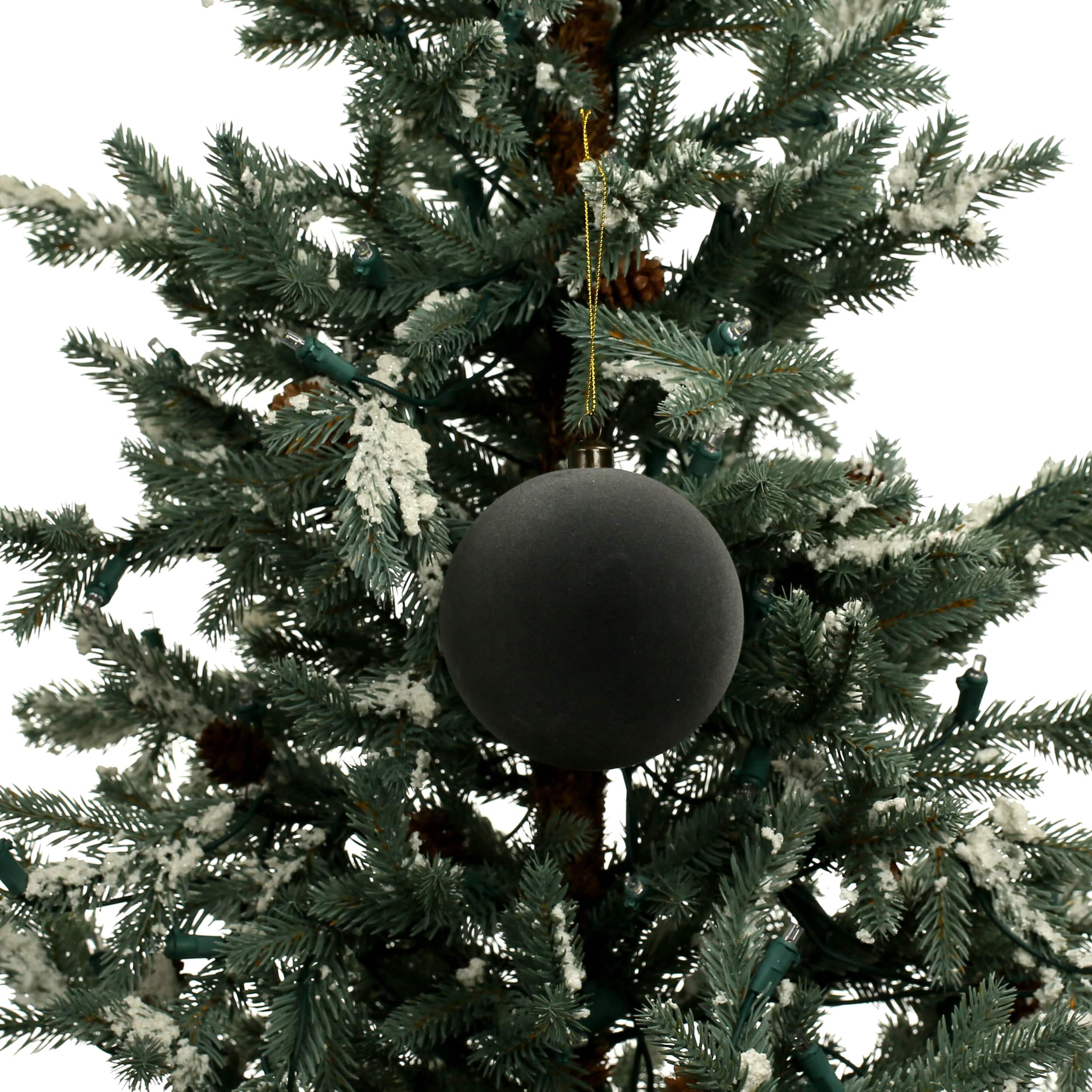 4 Pack 3.8&#x22; Flocked Shatterproof Ball Ornaments by Ashland&#xAE;