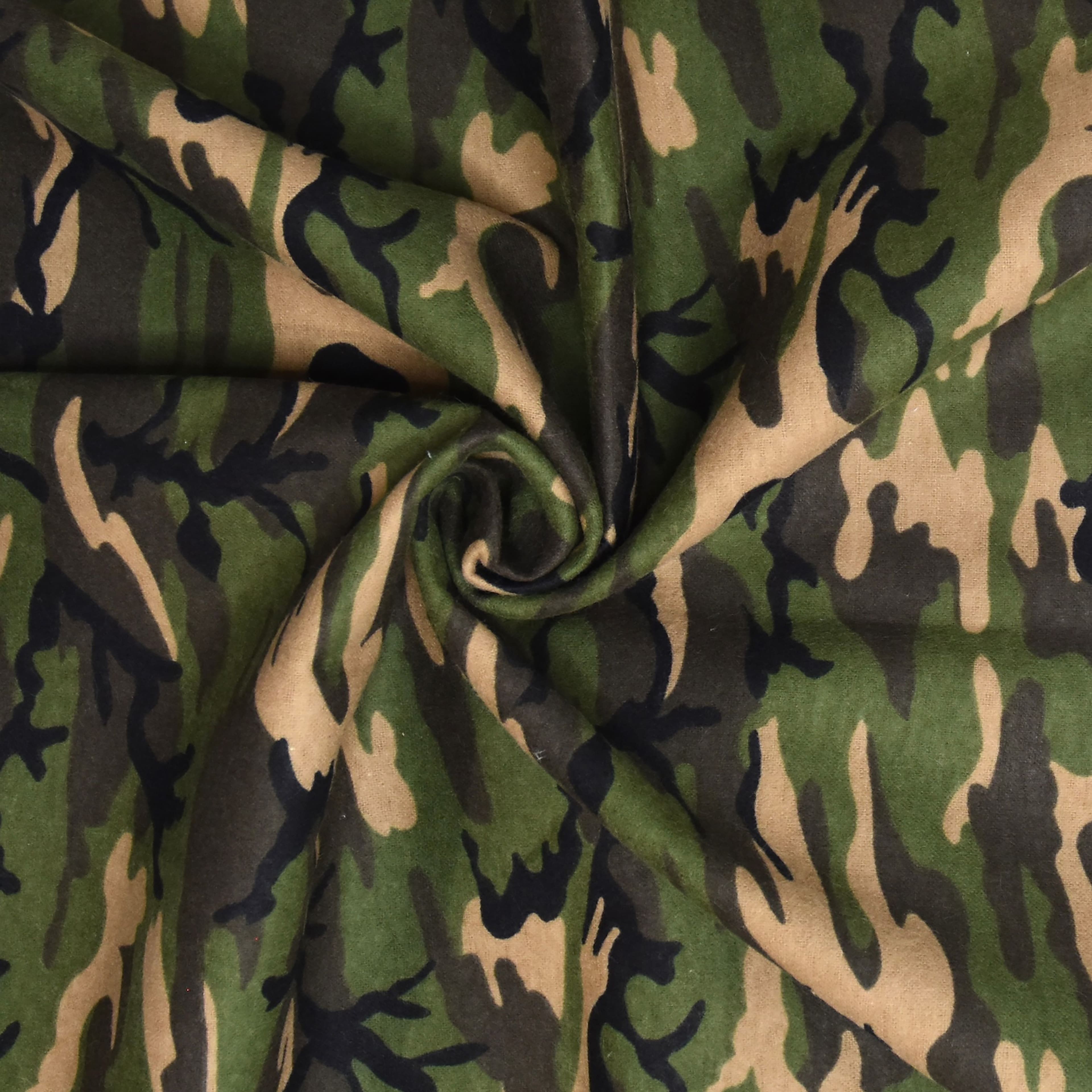 Feldman Green Camo Cotton Flannel