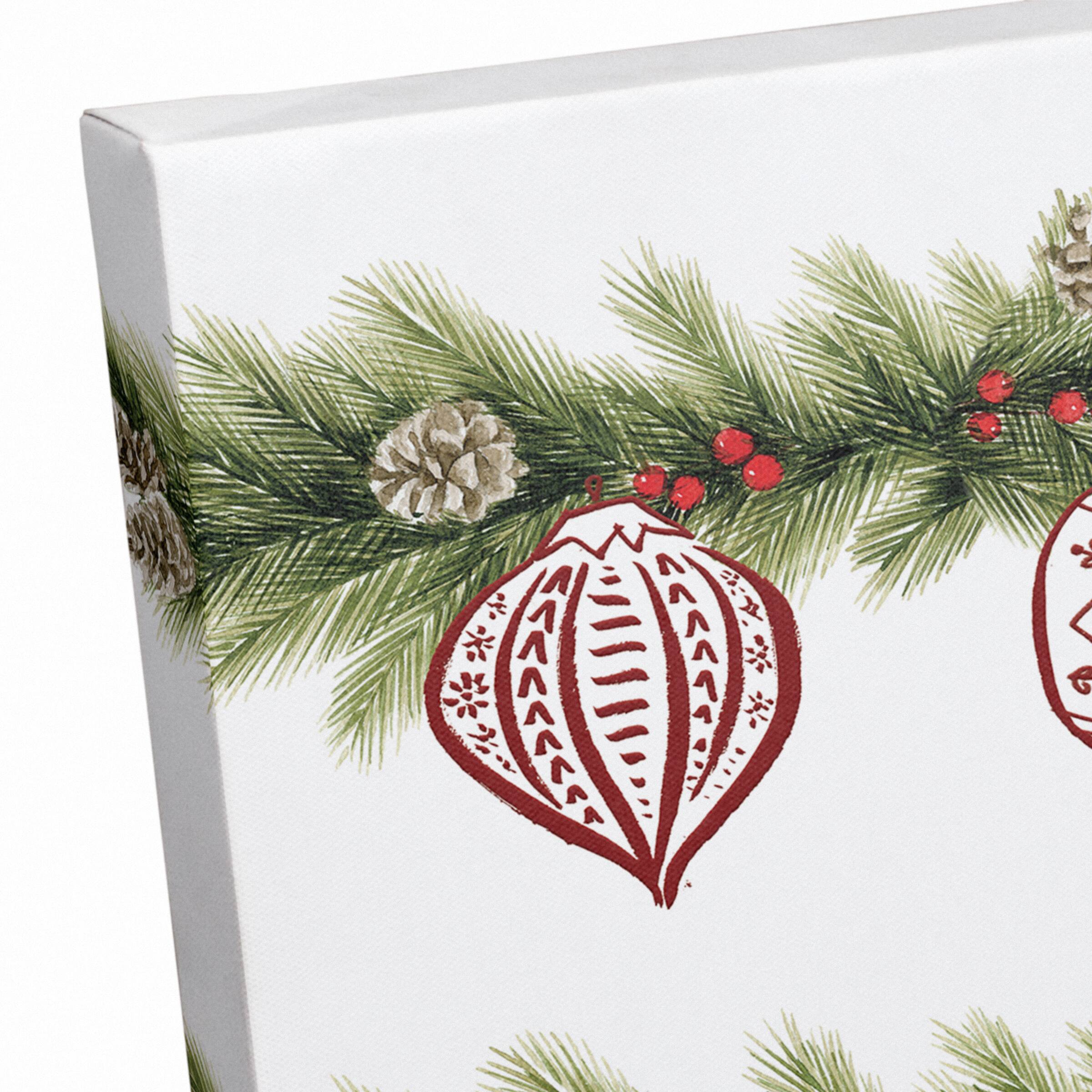 Noel Ornament Garland Canvas Wall Art