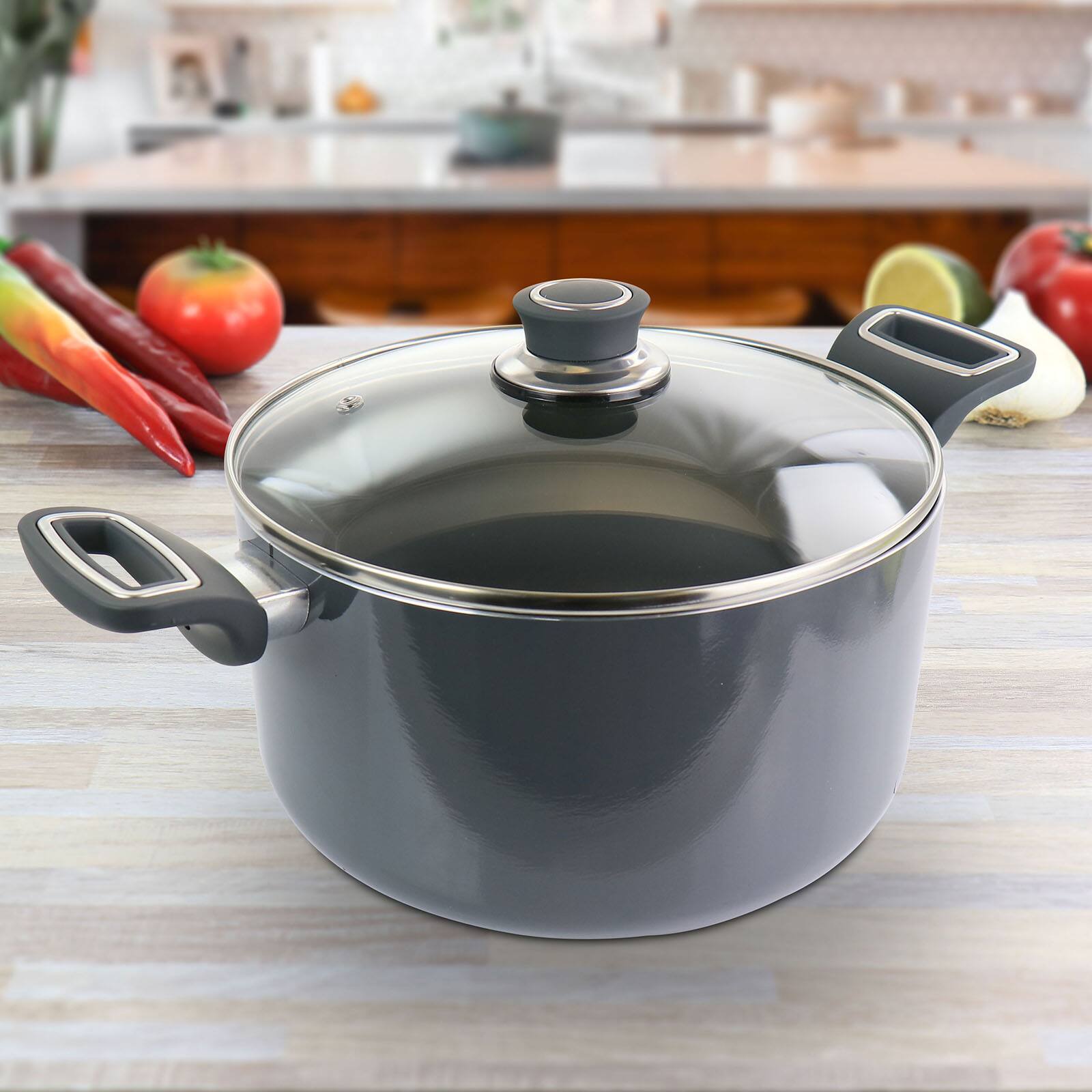 Oster 6qt. Gray Aluminum Dutch Oven