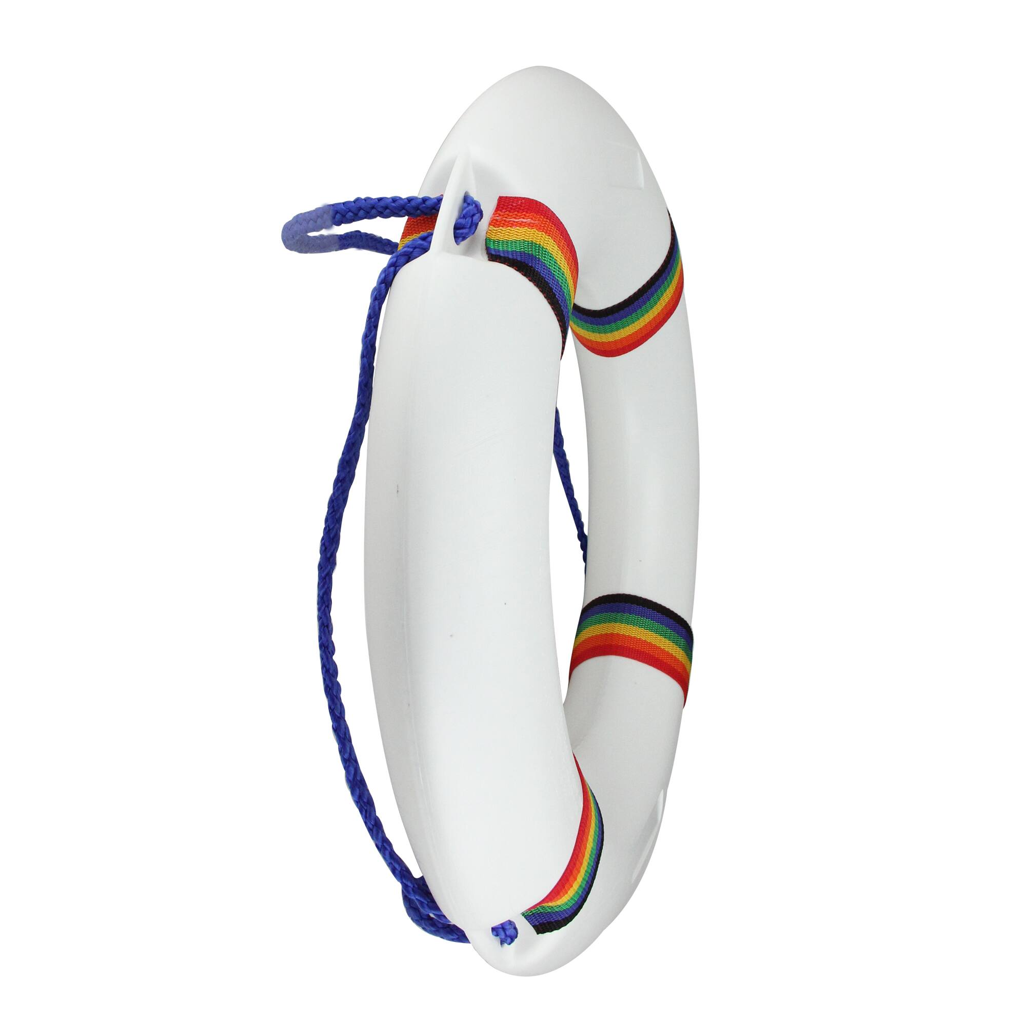 21&#x22; White &#x26; Blue Swimming Pool Safety Ring Buoy