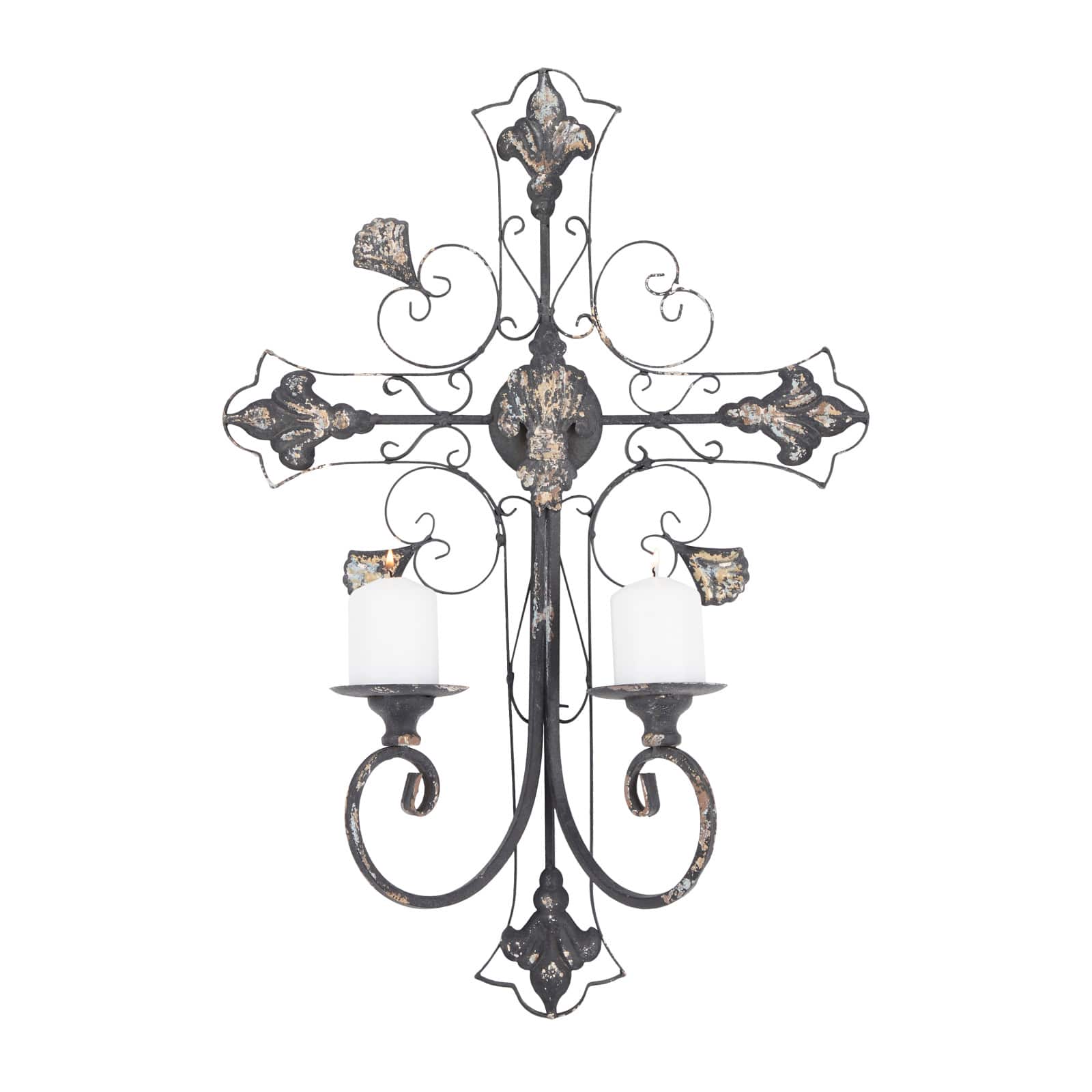 Black Iron French Country Wall Decor, 24" x 16" x 6"