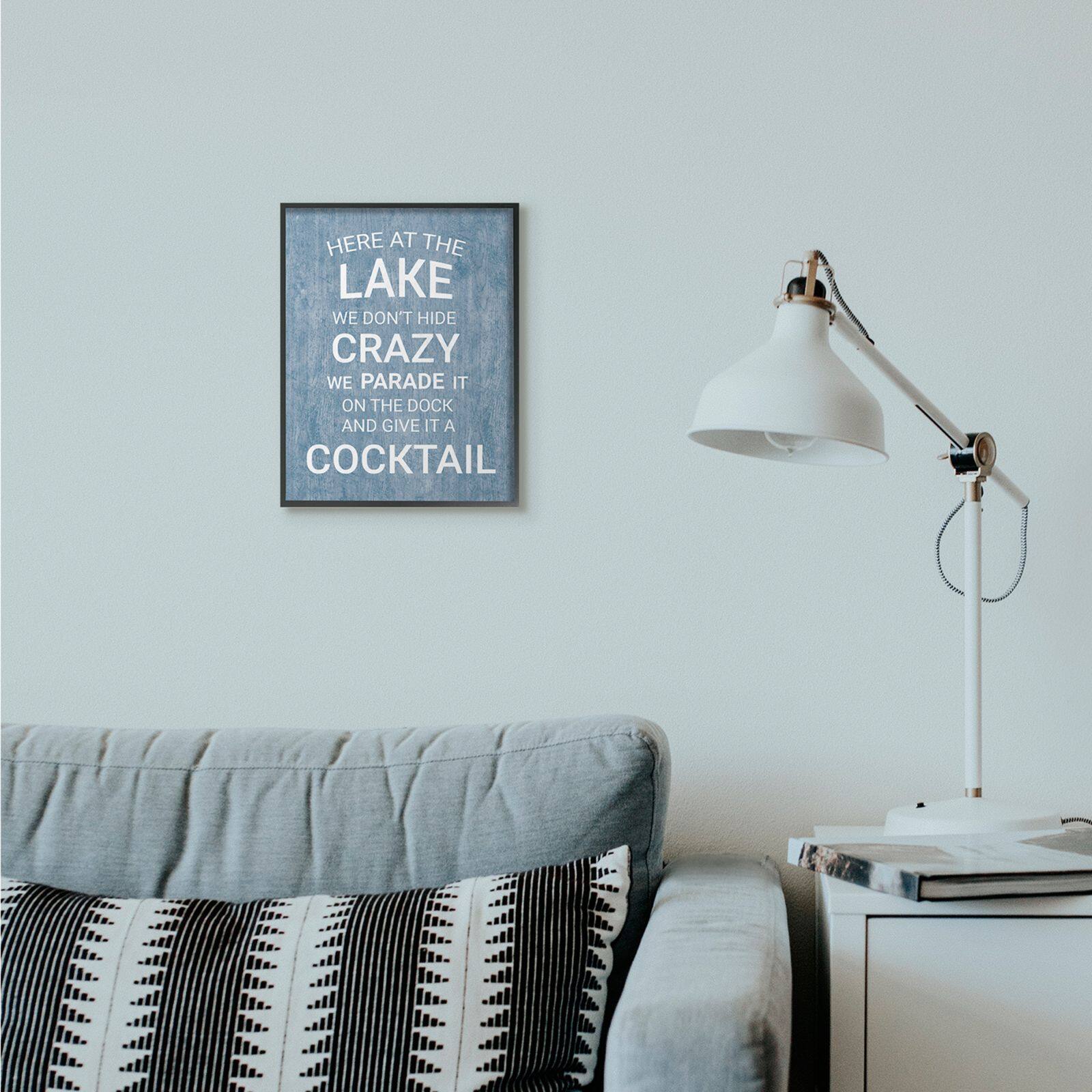 Stupell Industries Crazy Funny Lake Party Black Framed Wall Art