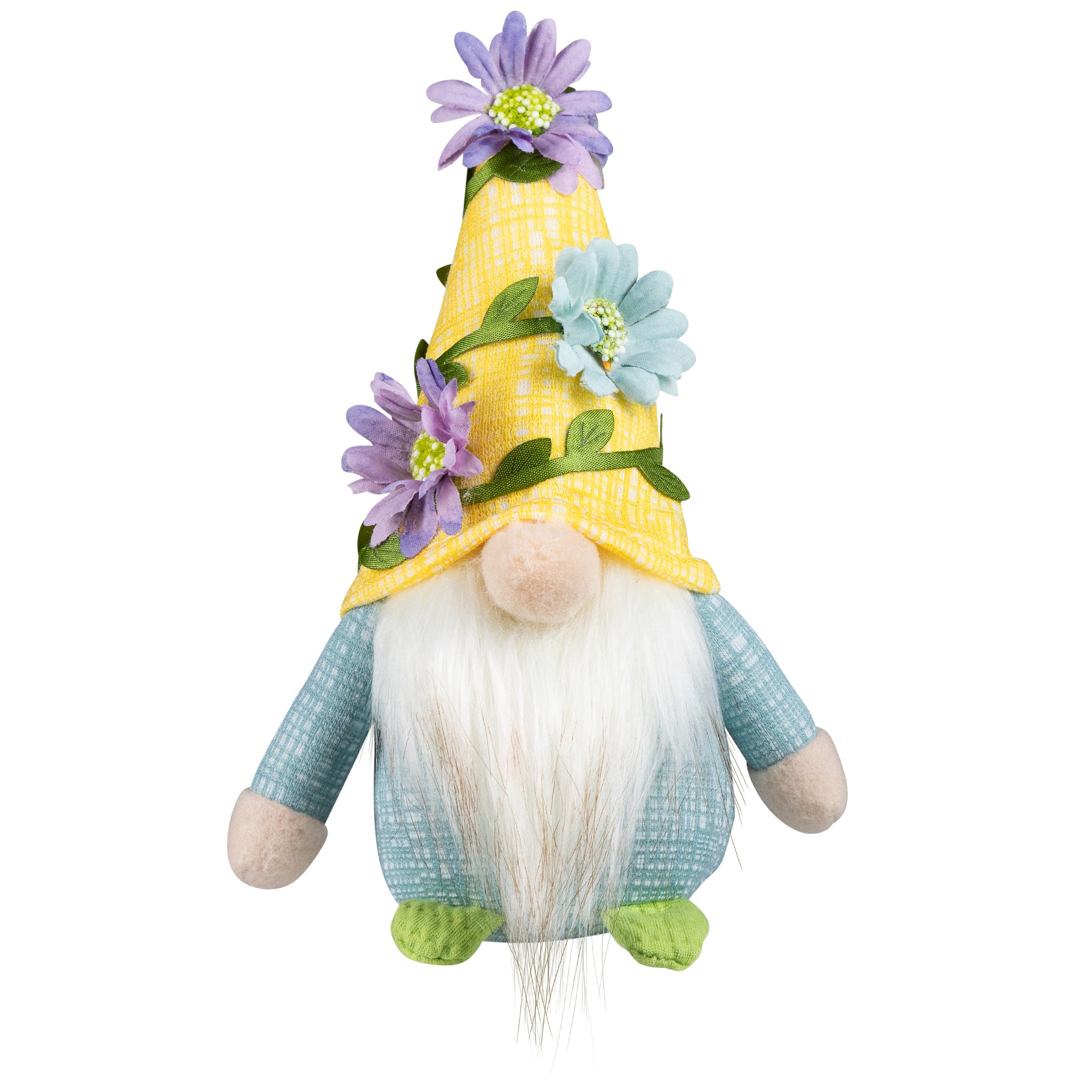 7" Mini Plush Spring Gnomes with Floral Hats Decoration Set