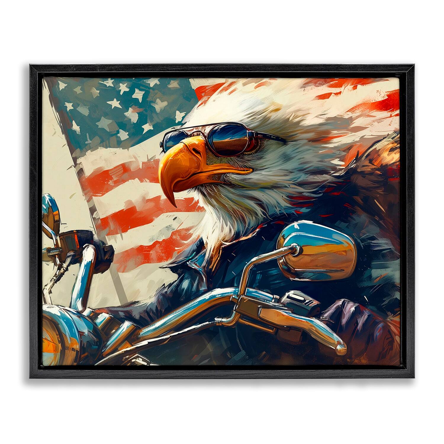 Stupell Industries Patriotic Bald Eagle Floater Framed Art