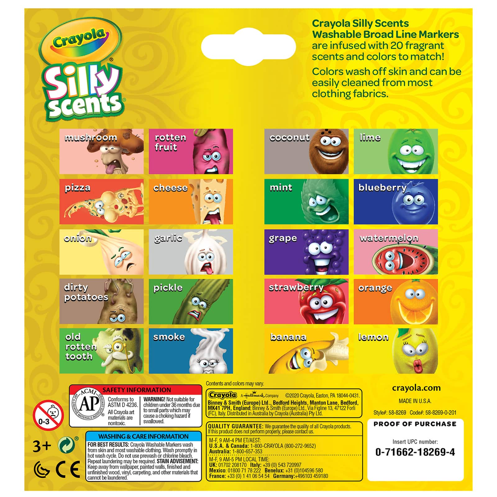 Crayola® Silly Scents™ Sweet & Stinky Washable Broad Line Markers, 2 Packs  of 20