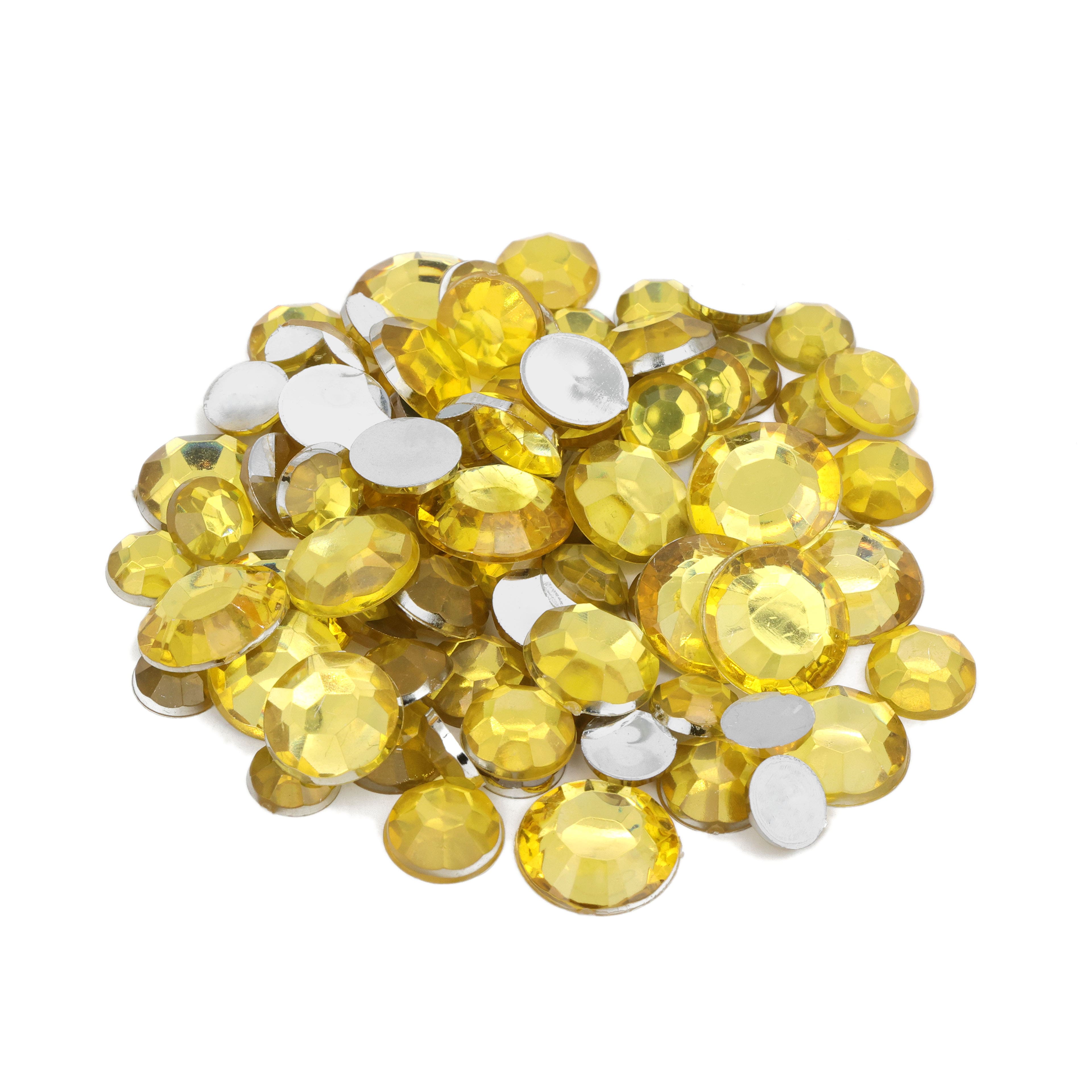 12 Pack: Gold Round Mix Gems by Creatology&#x2122;