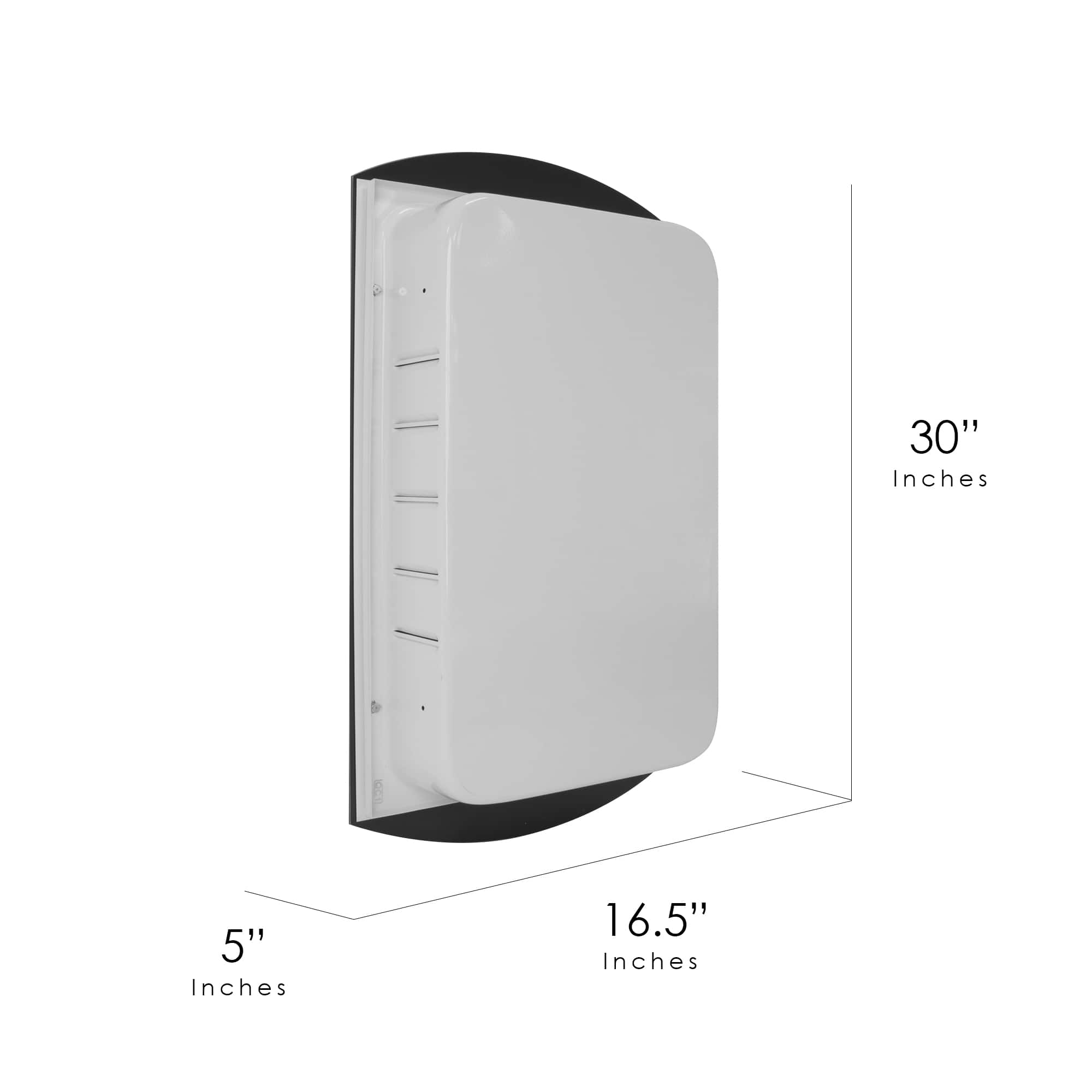 Head West Beveled Eclipse Arched 16" x 30" Recessed Medicine Cabinet Accent Vanity Mirror