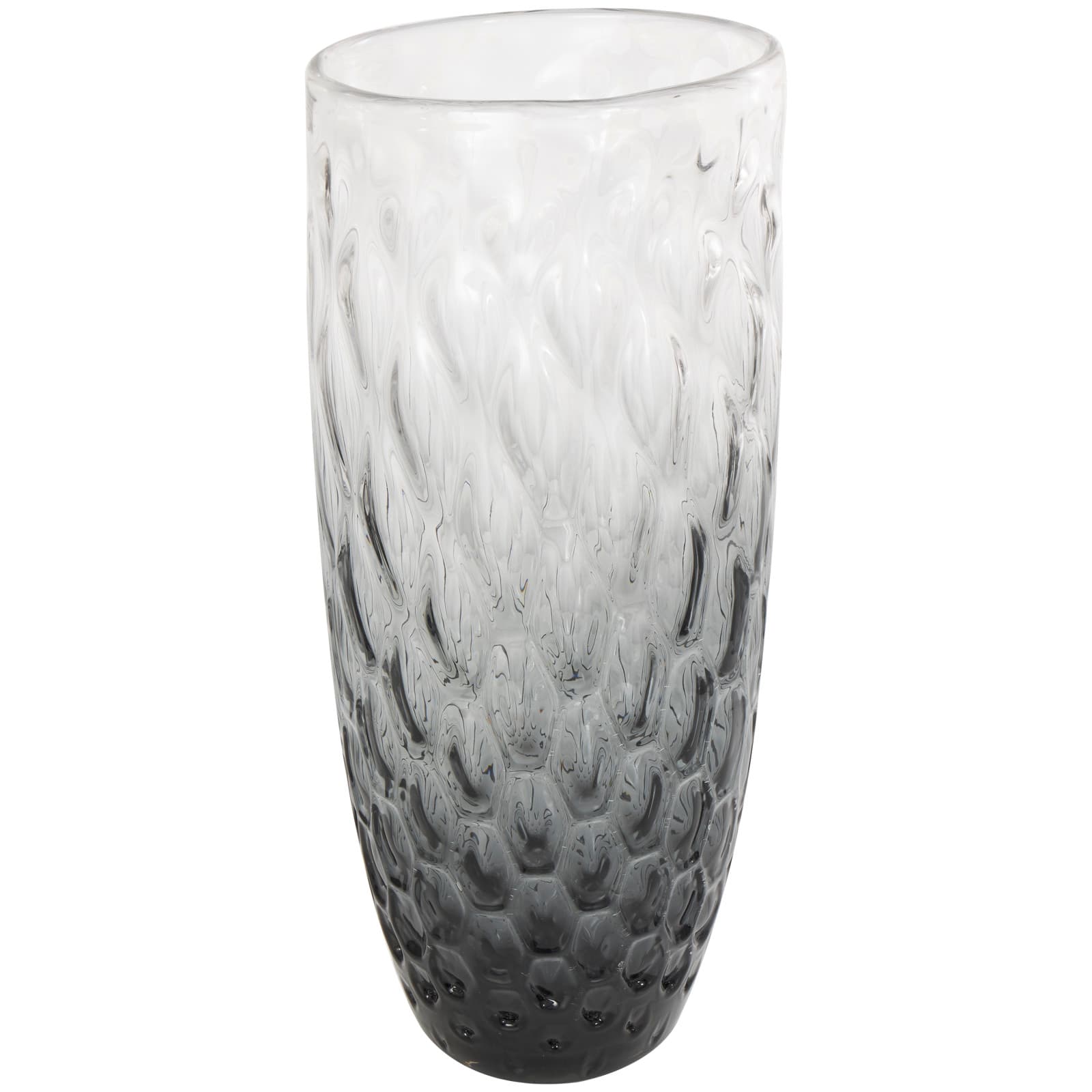 24&#x22; Black Ombre Handmade Glass Vase