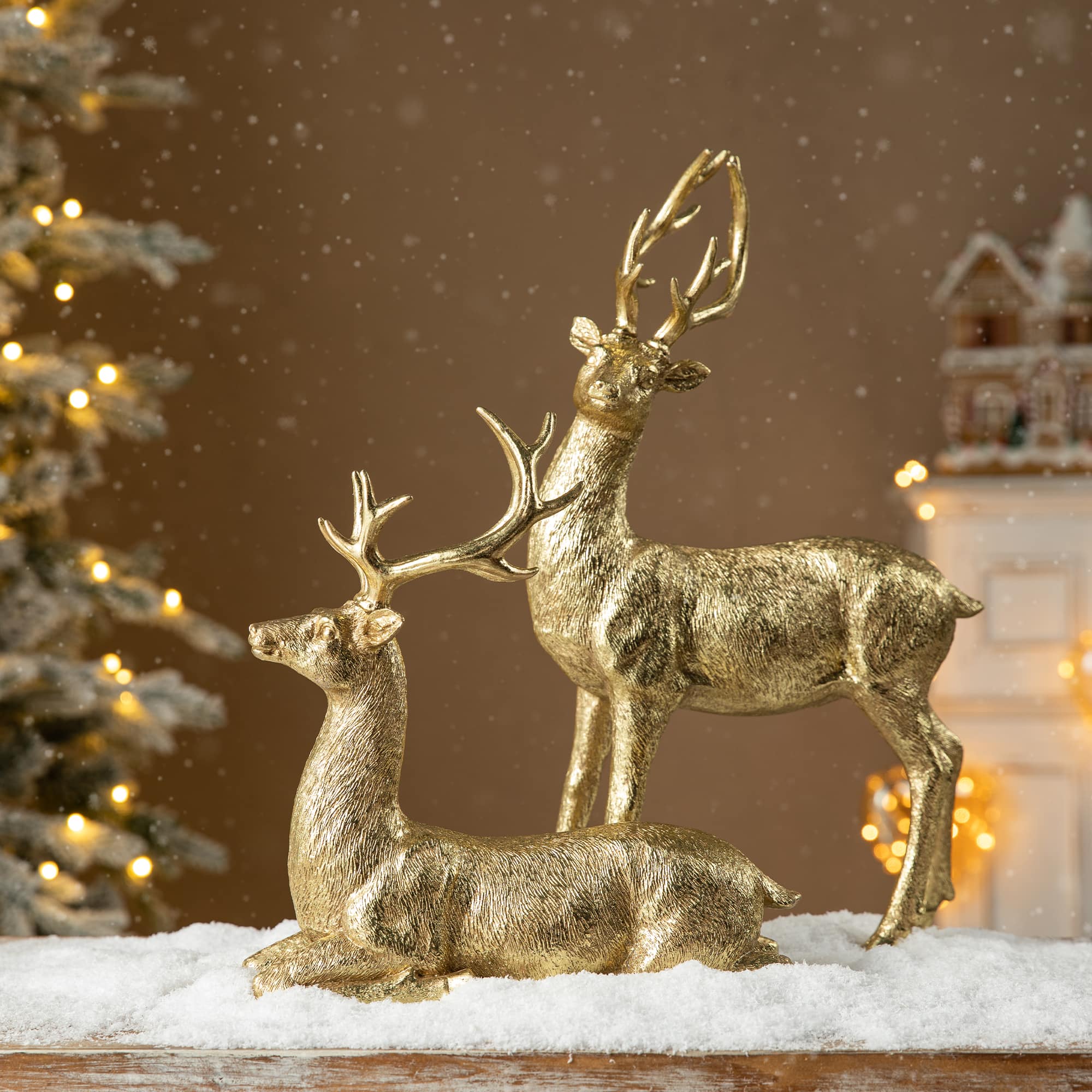 Glitzhome® 11" Lying Reindeer Table Décor