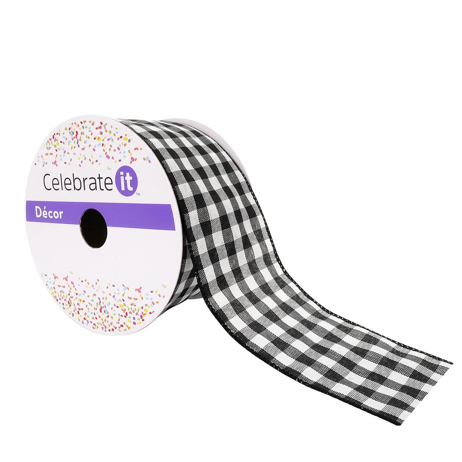 12 Pack: 2.5" x 8.3yd. Gingham Wired Ribbon by Celebrate It™