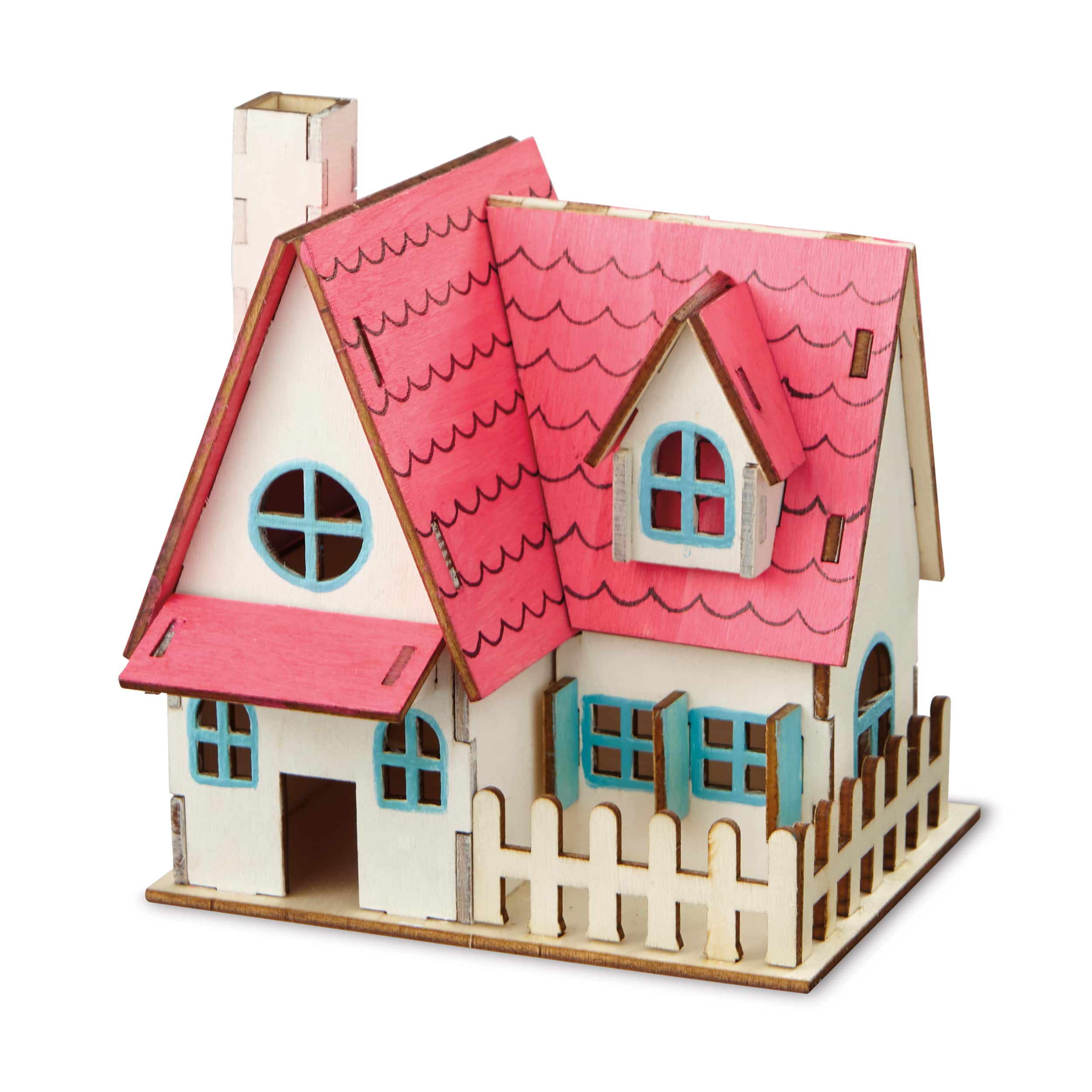 12 Pack: House Color-In 3D Wood Puzzle by Creatology&#x2122;