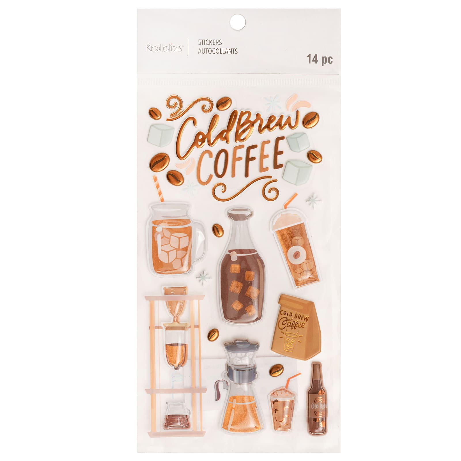 12 Pack: Cold Brew Coffee Stickers by Recollections™