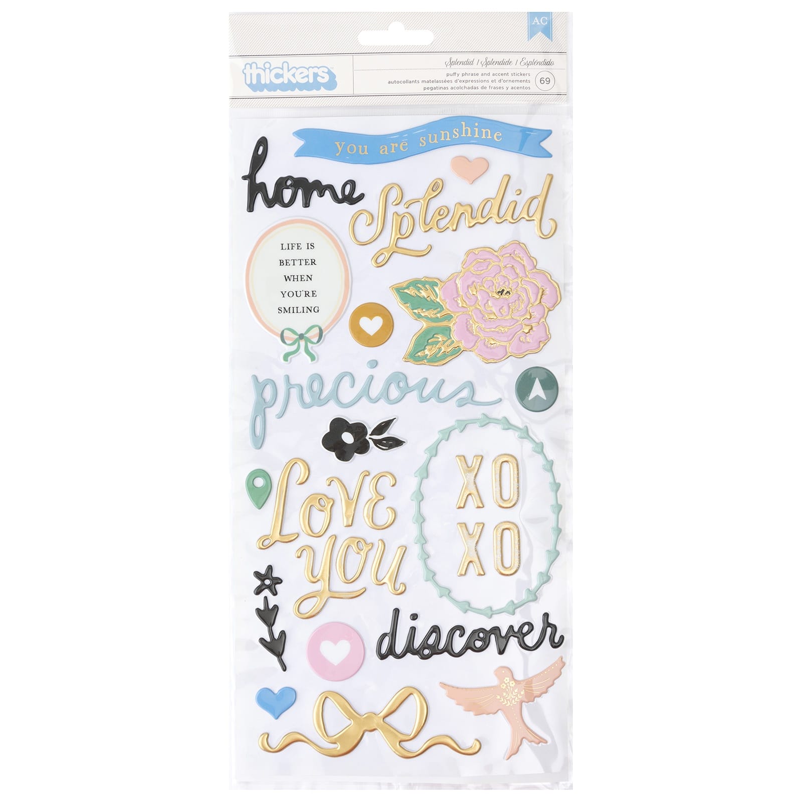 Thickers&#x2122; Maggie Holmes Parasol Splendid Phrase Puffy Stickers