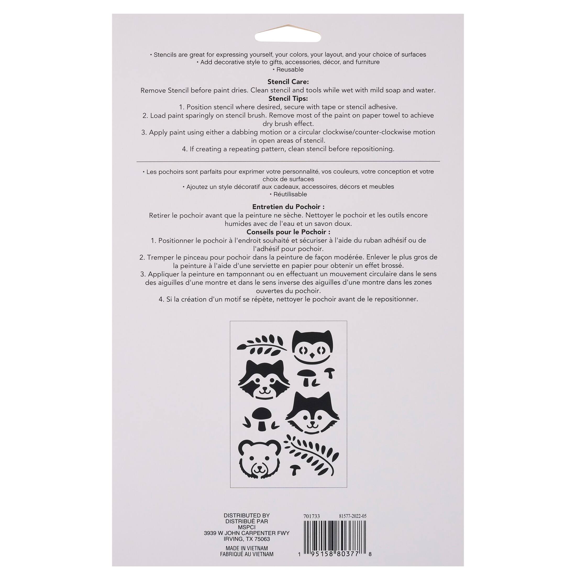 Pochoirs à thème d’animaux des bois de 17,7 cm x 25,4 cm de Craft Smart