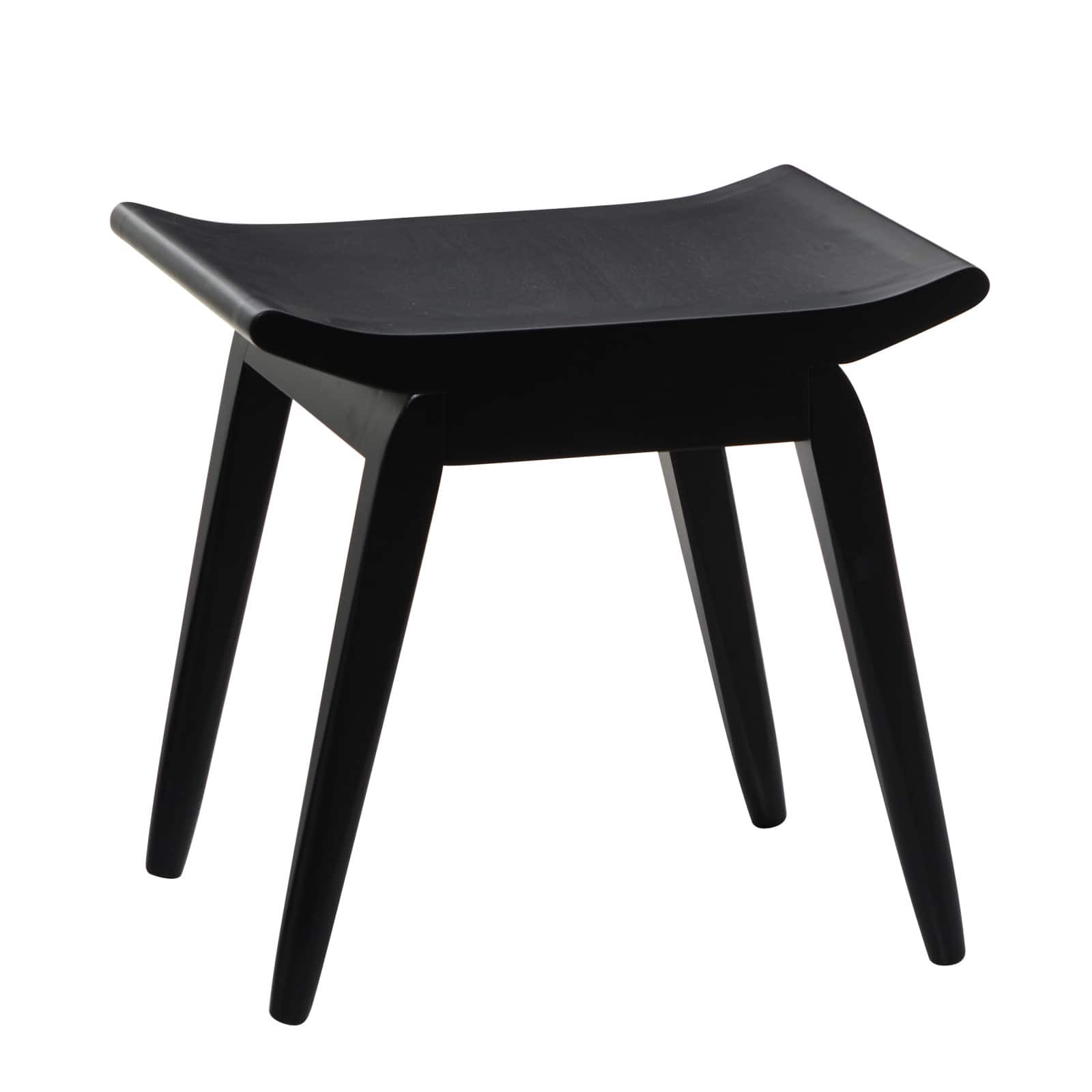 17&#x27;&#x27; Black Wood Traditional Stool