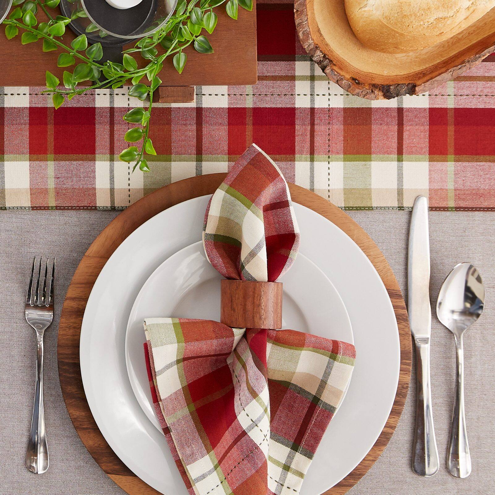 DII&#xAE; Mountain Trail Plaid Cloth Dinner Napkins, 6ct.